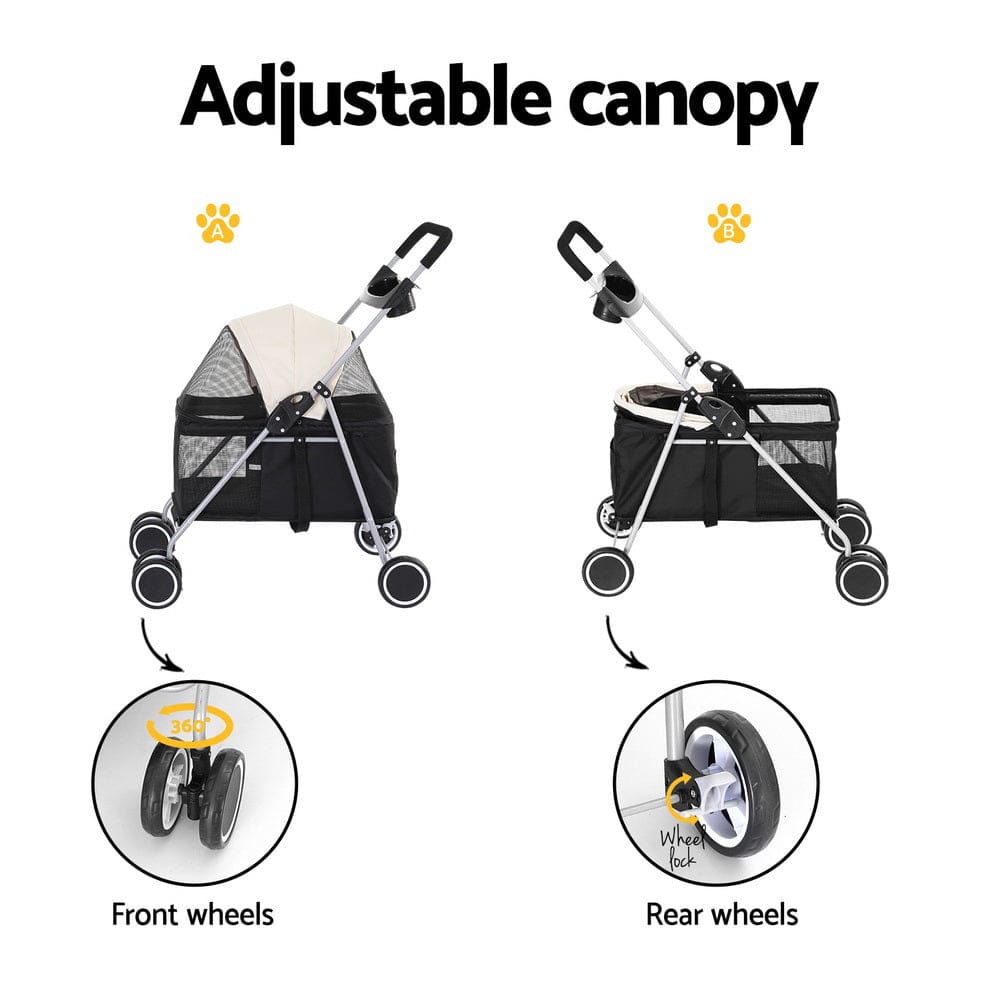 Spud Jax Petshop i.Pet Pet Stroller Pram Dog Cat Carrier Cage Large Travel Pushchair Foldable 4 Wheels i.Pet Pet Stroller Pram Dog Cat Carrier Cage Large Travel Pushchair Foldable 4 Wheels Pet Care > Cat Supplies > Cat Carriers & Crates