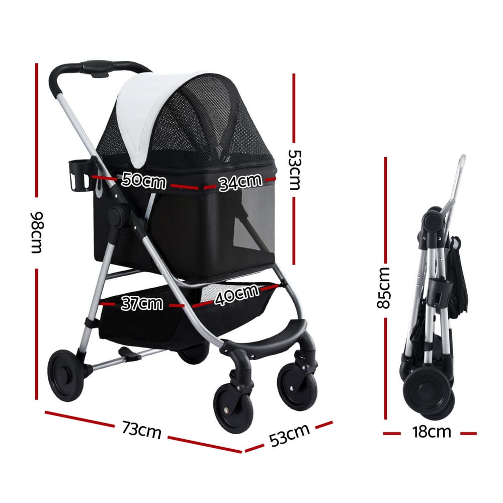 Spud Jax Petshop i.Pet Pet Stroller Pram Dog Cat Carrier Cage Large Travel Pushchair Foldable 4 Wheels i.Pet Pet Stroller Pram Dog Cat Carrier Cage Large Travel Pushchair Foldable 4 Wheels Pet Care > Cat Supplies > Cat Carriers & Crates