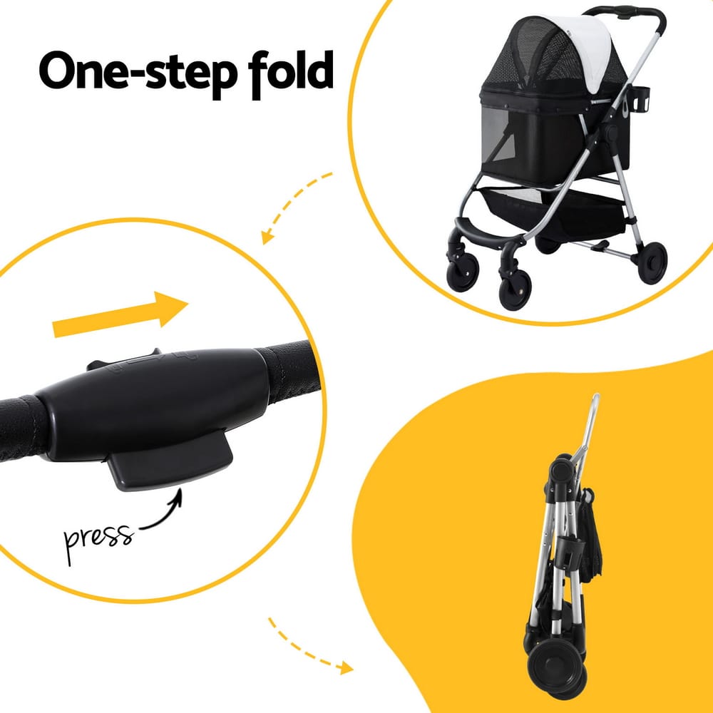 Spud Jax Petshop i.Pet Pet Stroller Pram Dog Cat Carrier Cage Large Travel Pushchair Foldable 4 Wheels i.Pet Pet Stroller Pram Dog Cat Carrier Cage Large Travel Pushchair Foldable 4 Wheels Pet Care > Cat Supplies > Cat Carriers & Crates
