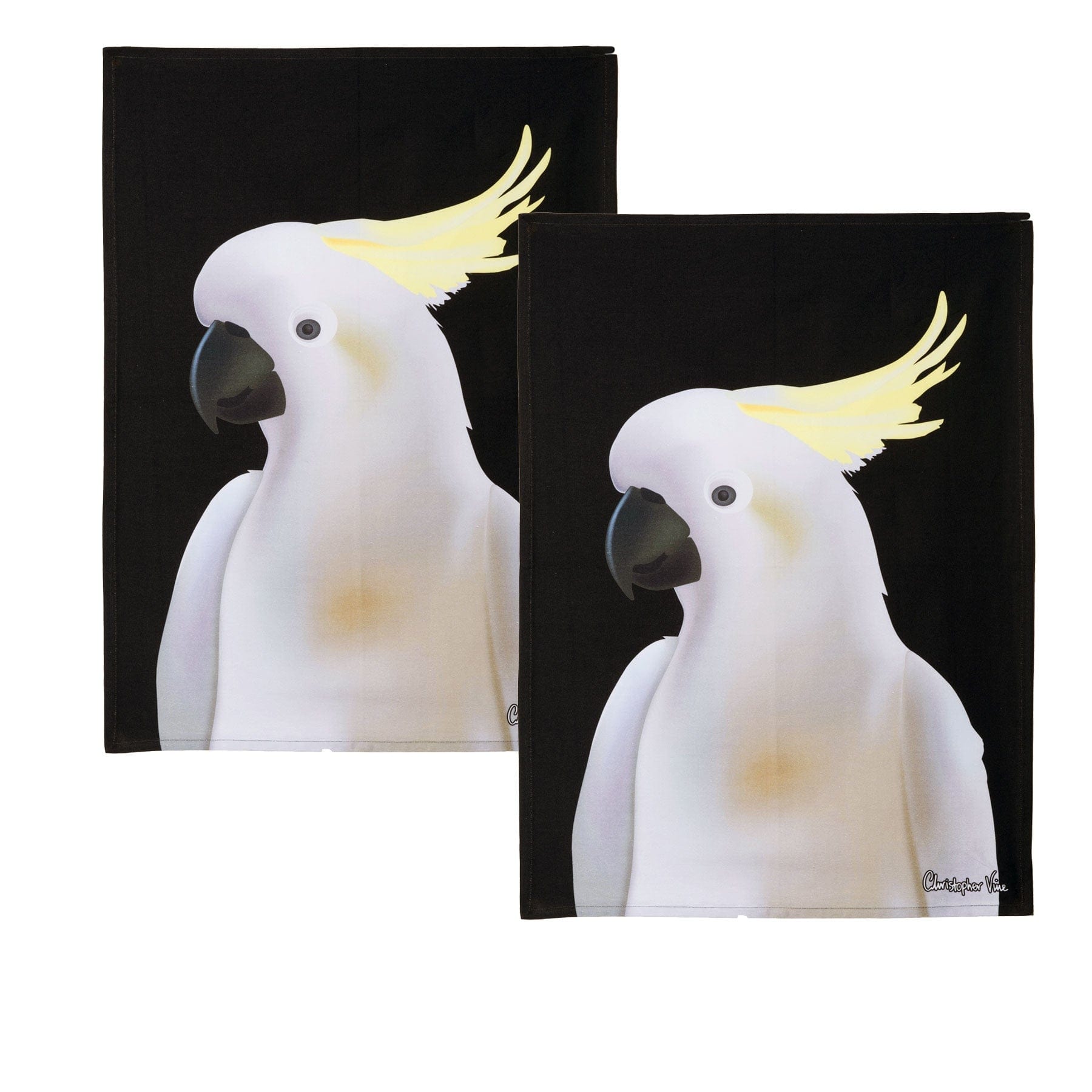 Spud Jax Petshop IDC Homewares Set of 2 Christopher Vine Design Tea Towels Cockatoo Home & Garden > Kitchenware > Aprons