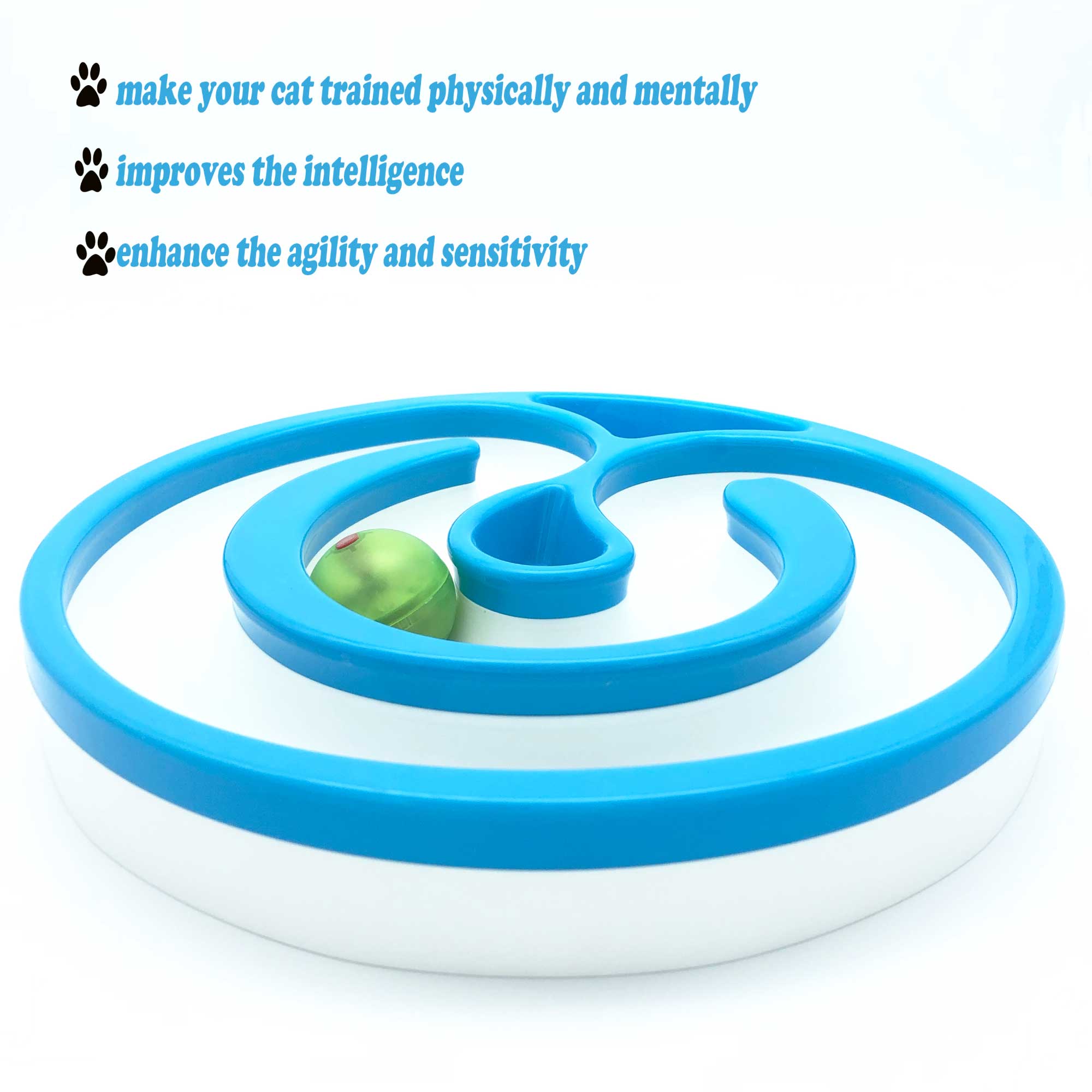 Spud Jax Petshop Interactive Cat Track Circle with LED  Sound Light Rolling Ball - Chase Play Toy Interactive Cat Track Circle with LED  Sound Light Rolling Ball - Chase Play Toy Pet Care > Toys > Cat Toys