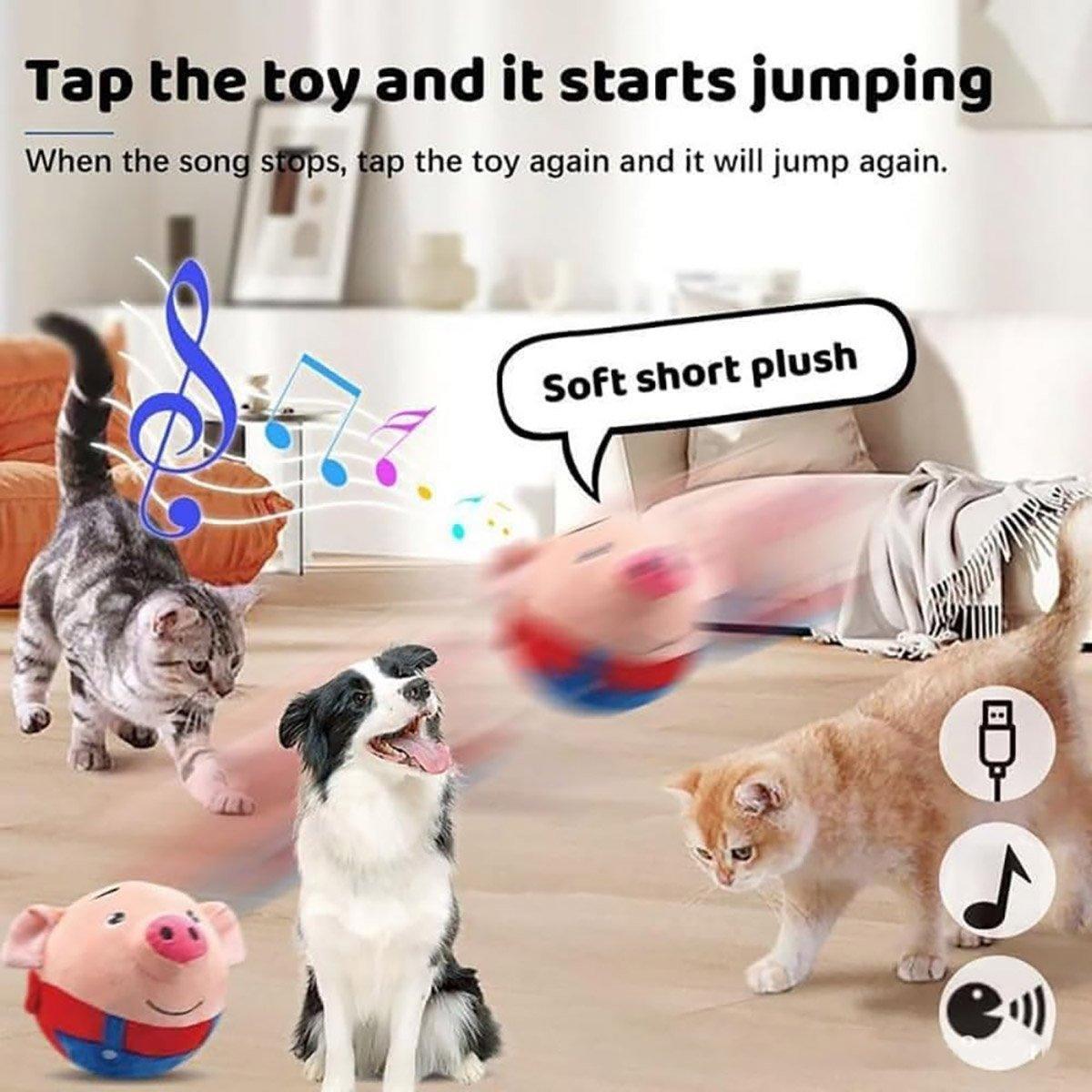 Spud Jax Petshop Interactive Jumping Pig Toy for Pets Dogs Cats Fun Animal Bouncing Play Toy - Red Interactive Jumping Pig Toy for Pets Dogs Cats Fun Animal Bouncing Play Toy - Red Pet Care > Dog Supplies > Dog Apparel