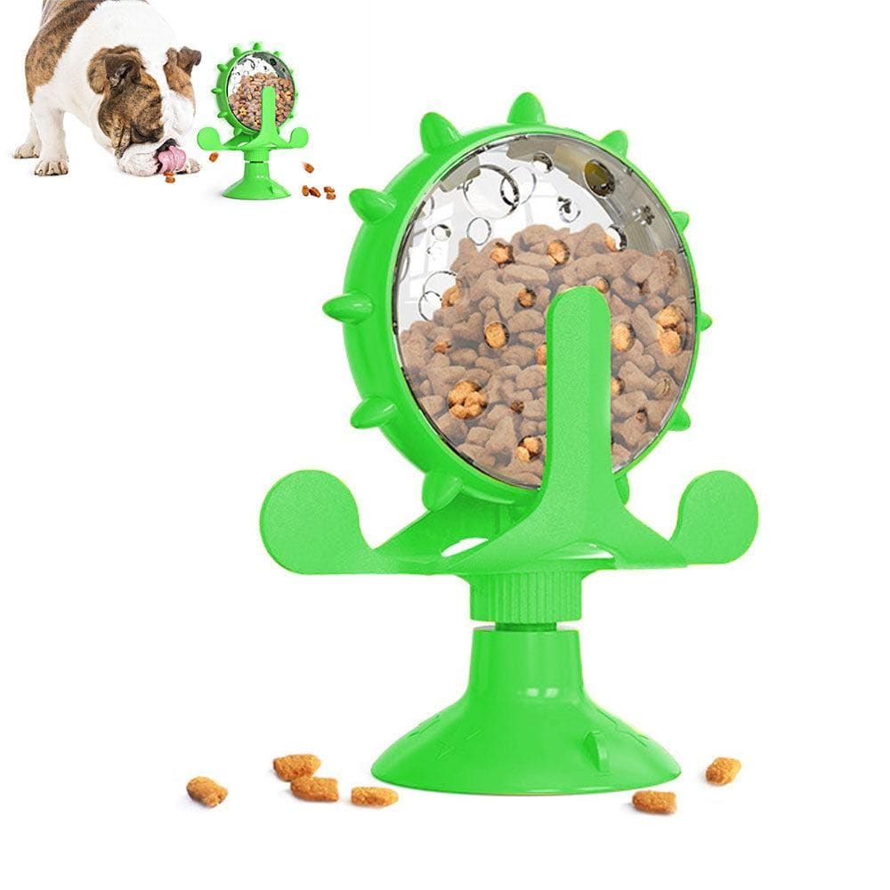Spud Jax Petshop Interactive Pet Treats Dispenser Toy 360 Degrees Rotating Windmill Toy Slow Dog Cat Feeder Green Interactive Pet Treats Dispenser Toy 360 Degrees Rotating Windmill Toy Slow Dog Cat Feeder Green Pet Care > Dog Supplies > Dog Bowls, Feeders &amp; Waterers