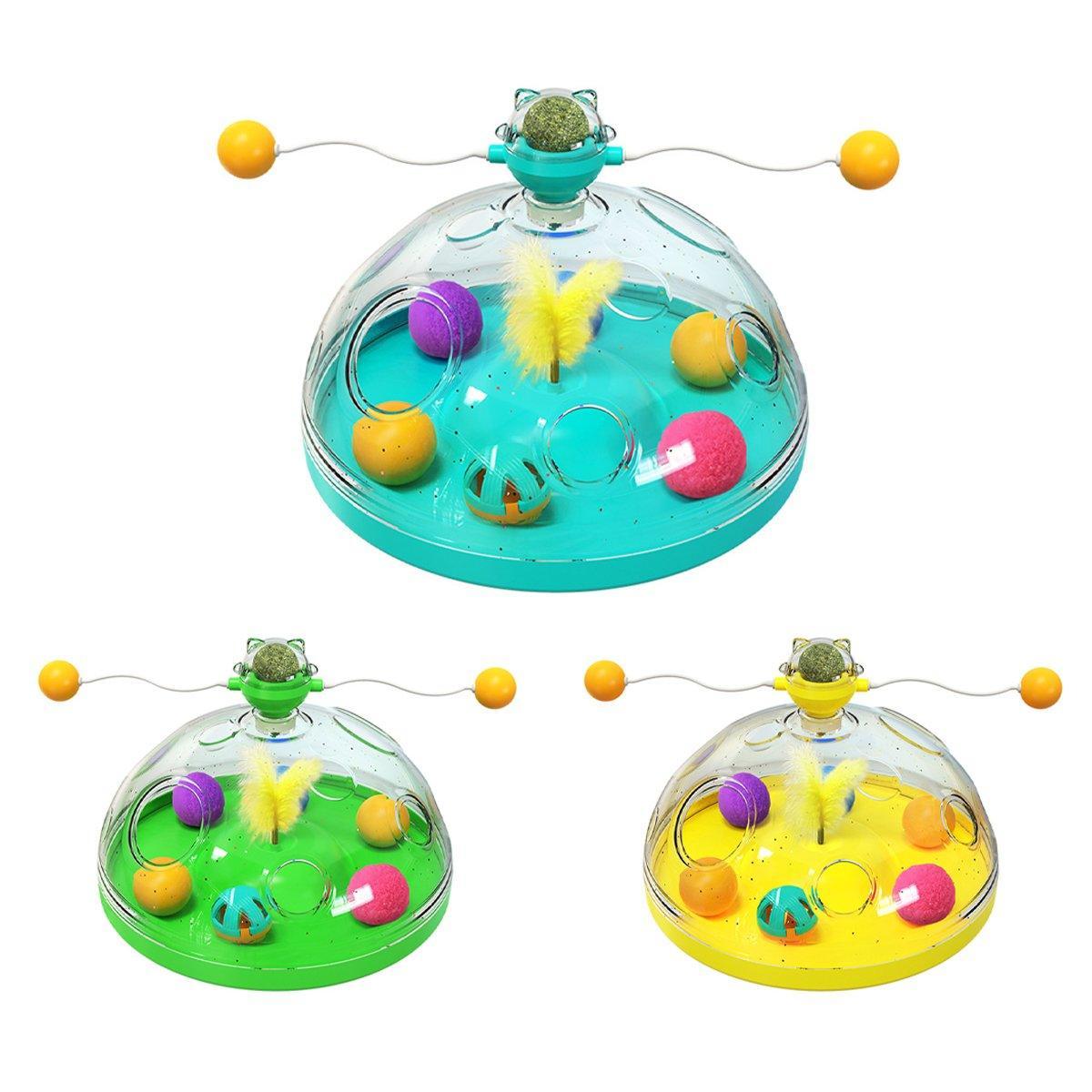 Spud Jax Petshop Interactive Windmill Cat Teaser Toy Treasure Box with Stick Fun Play for Pets - Green Interactive Windmill Cat Teaser Toy Treasure Box with Stick Fun Play for Pets - Green Pet Care > Cat Supplies > Cat Scratchers