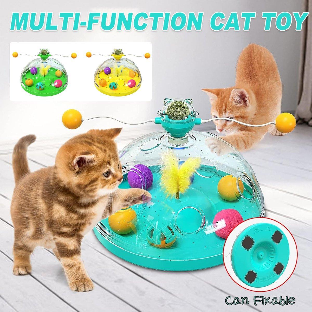 Spud Jax Petshop Interactive Windmill Cat Teaser Toy Treasure Box with Stick Fun Play for Pets - Green Interactive Windmill Cat Teaser Toy Treasure Box with Stick Fun Play for Pets - Green Pet Care > Cat Supplies > Cat Scratchers