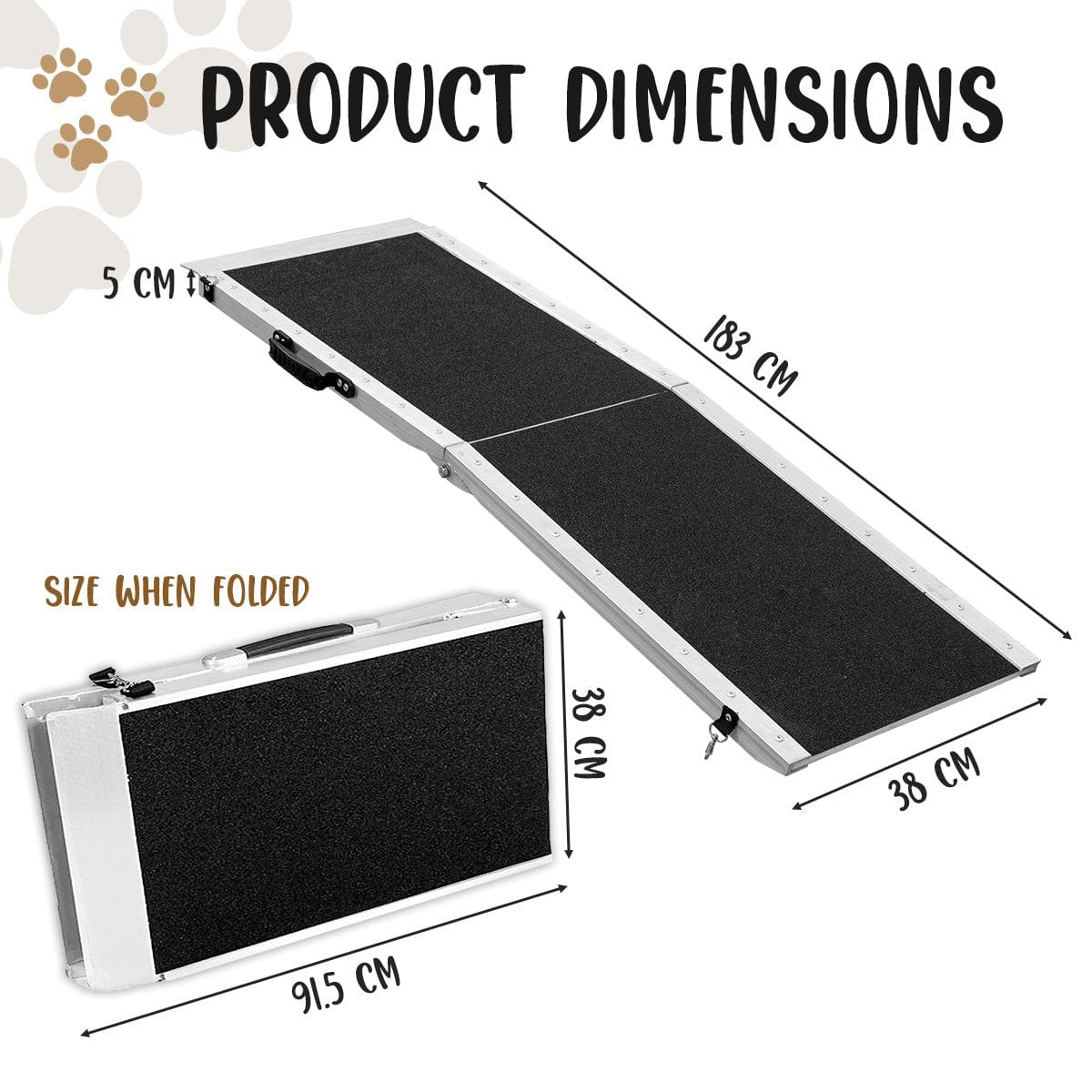 Spud Jax Petshop Kartrite Foldable Aluminium Dog Ramp -  183 x 38cm Pet Care > Dog Supplies