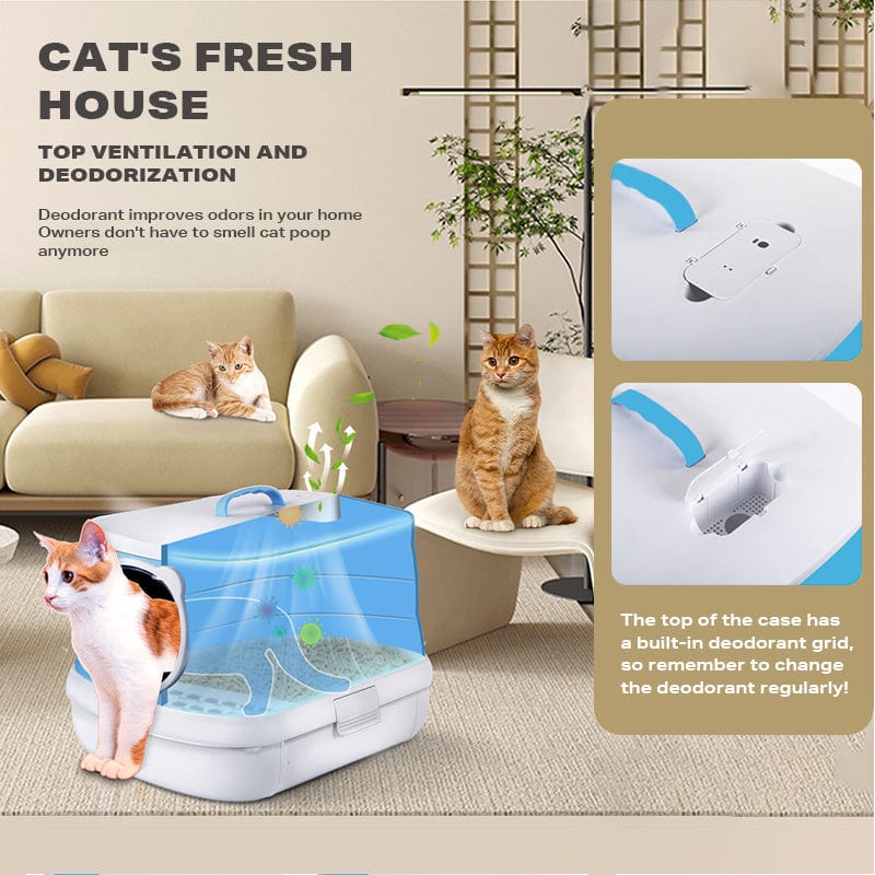 Spud Jax Petshop Large Foldable Cat Litter Box Plastic Toilet Easy Cleaning Pet Care > Cat Supplies