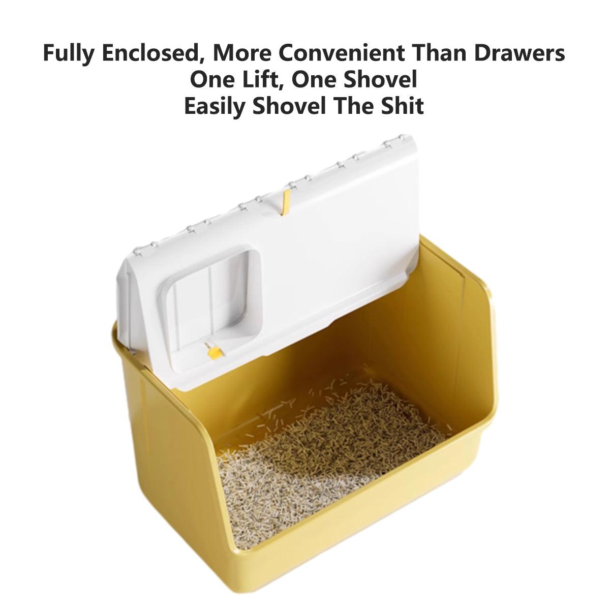 Spud Jax Petshop Large Fully Enclosed Cat Litter Box with Lid Odor Control Litter Pan for Cats - Yellow Large Fully Enclosed Cat Litter Box with Lid Odor Control Litter Pan for Cats - Yellow Pet Care > Cat Supplies > Cat Litter