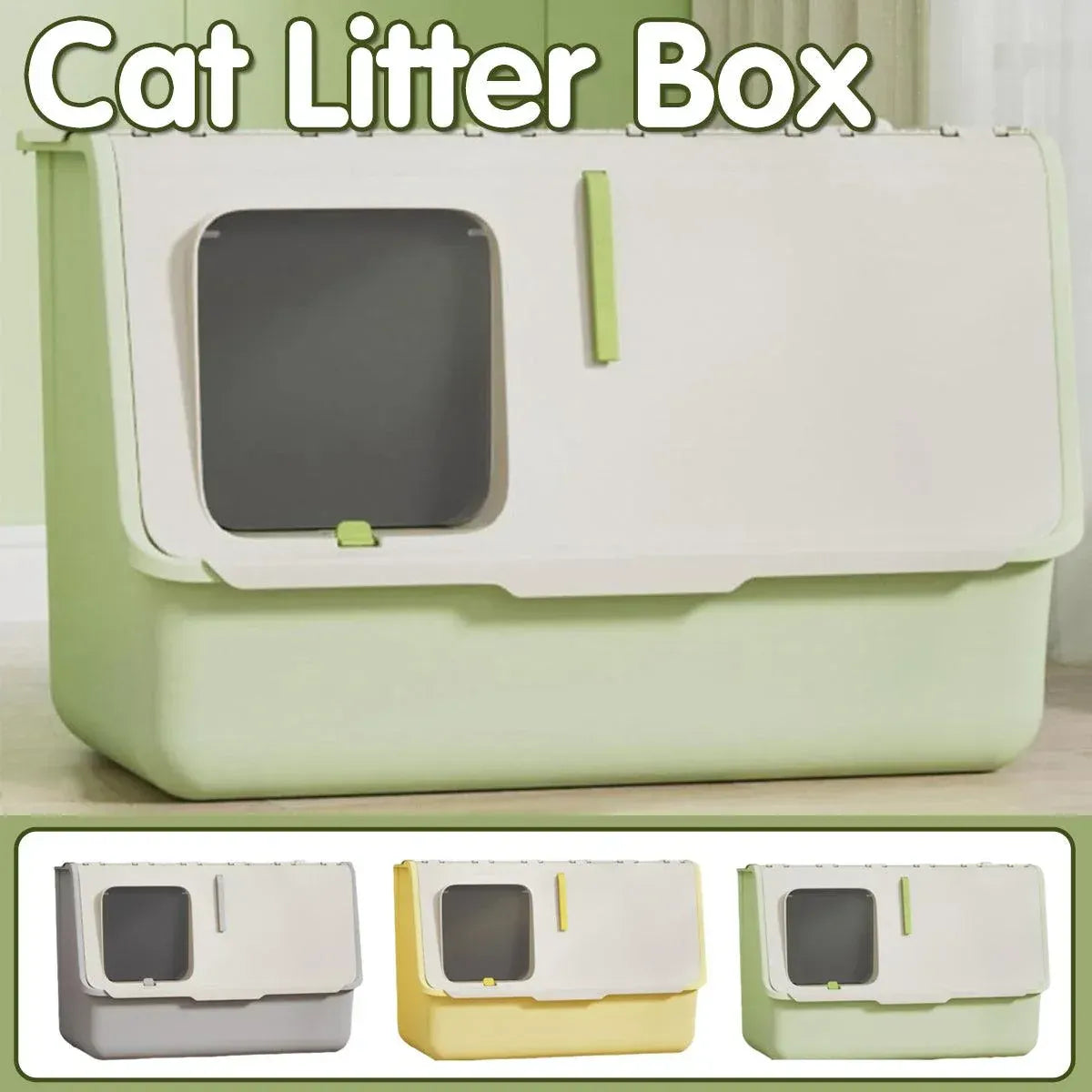 Spud Jax Petshop Large Fully Enclosed Cat Litter Box with Lid Odor Control Litter Pan for Cats - Yellow Large Fully Enclosed Cat Litter Box with Lid Odor Control Litter Pan for Cats - Yellow Pet Care > Cat Supplies > Cat Litter