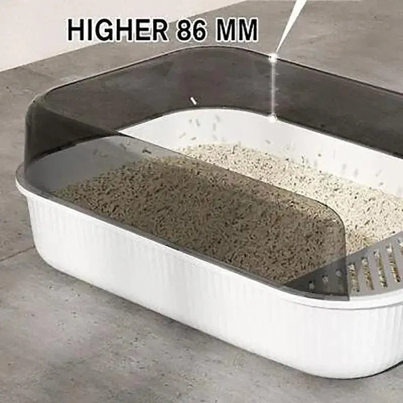 Spud Jax Petshop Litter Tray Box with Splash Guard and Wide Opening for Cats Open Top Design - Grey Litter Tray Box with Splash Guard and Wide Opening for Cats Open Top Design - Grey Pet Care > Cat Supplies > Cat Litter