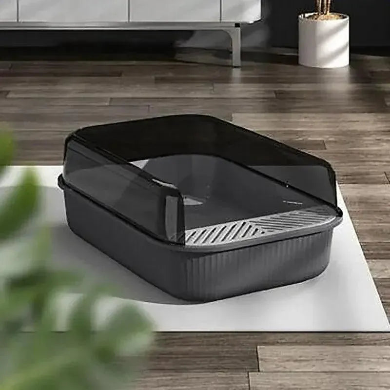 Spud Jax Petshop Litter Tray Box with Splash Guard and Wide Opening for Cats Open Top Design - Grey Litter Tray Box with Splash Guard and Wide Opening for Cats Open Top Design - Grey Pet Care > Cat Supplies > Cat Litter