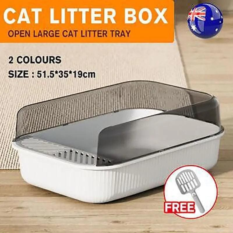 Spud Jax Petshop Litter Tray Box with Splash Guard and Wide Opening for Cats Open Top Design - Grey Litter Tray Box with Splash Guard and Wide Opening for Cats Open Top Design - Grey Pet Care > Cat Supplies > Cat Litter