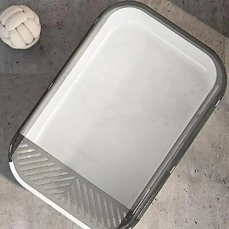 Spud Jax Petshop Litter Tray Box with Splash Guard and Wide Opening for Cats Open Top Design - Grey Litter Tray Box with Splash Guard and Wide Opening for Cats Open Top Design - Grey Pet Care > Cat Supplies > Cat Litter