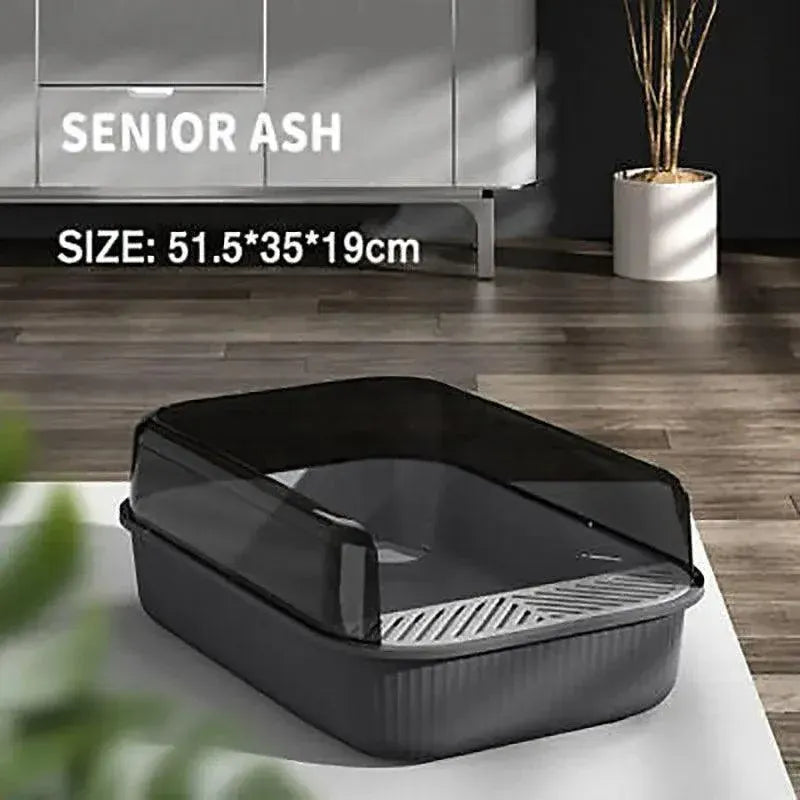 Spud Jax Petshop Litter Tray Box with Splash Guard and Wide Opening for Cats Open Top Design - Grey Litter Tray Box with Splash Guard and Wide Opening for Cats Open Top Design - Grey Pet Care > Cat Supplies > Cat Litter
