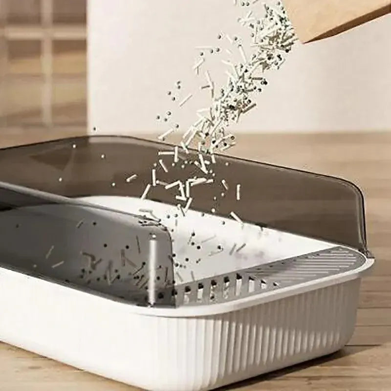 Spud Jax Petshop Litter Tray Box with Splash Guard and Wide Opening for Cats Open Top Design - Grey Litter Tray Box with Splash Guard and Wide Opening for Cats Open Top Design - Grey Pet Care > Cat Supplies > Cat Litter