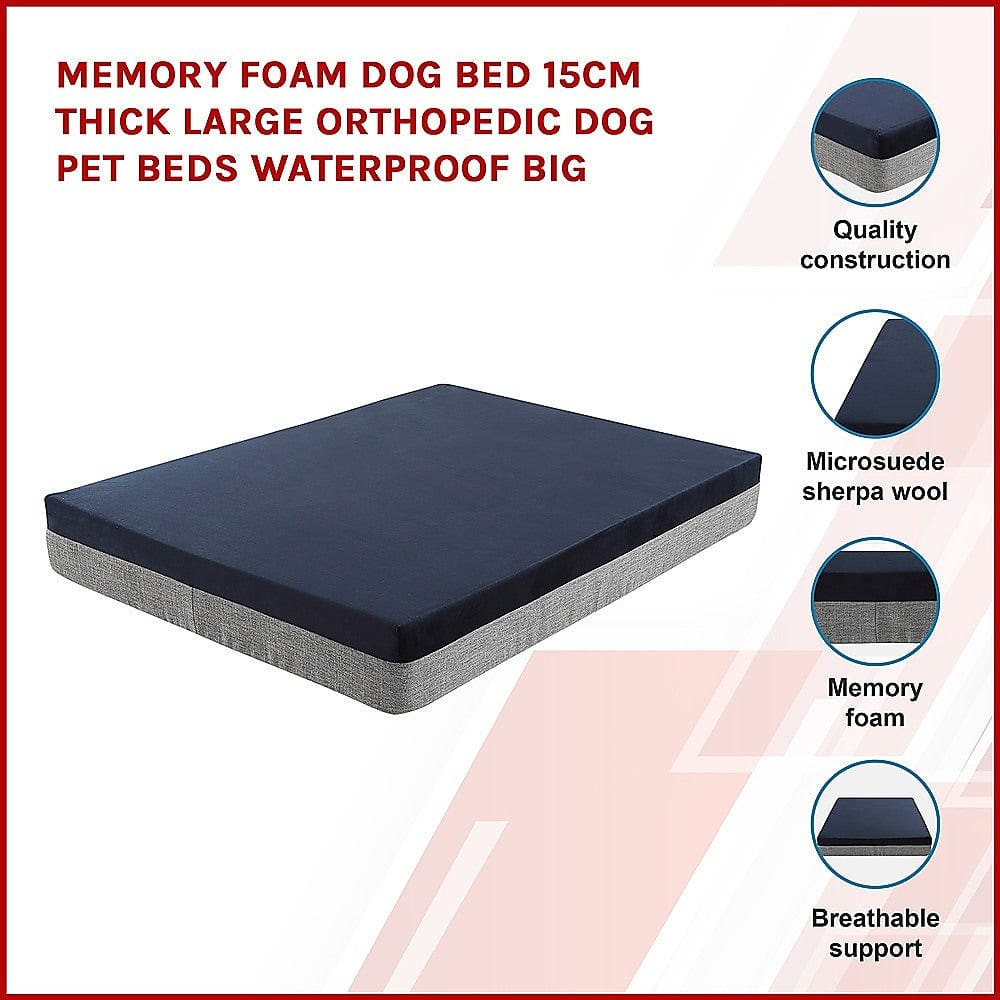 Spud Jax Petshop Memory Foam Dog Bed 15CM Thick Large Orthopedic Dog Pet Beds Waterproof Big Pet Care > Cleaning & Maintenance