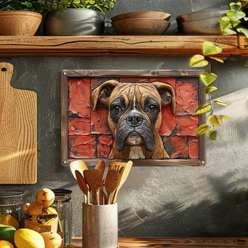 Spud Jax Petshop NNEOBA Boxer Dog Aluminum Wall Art - 12x16in Decorative Print Home & Garden > Decor > Vases & Table Decor