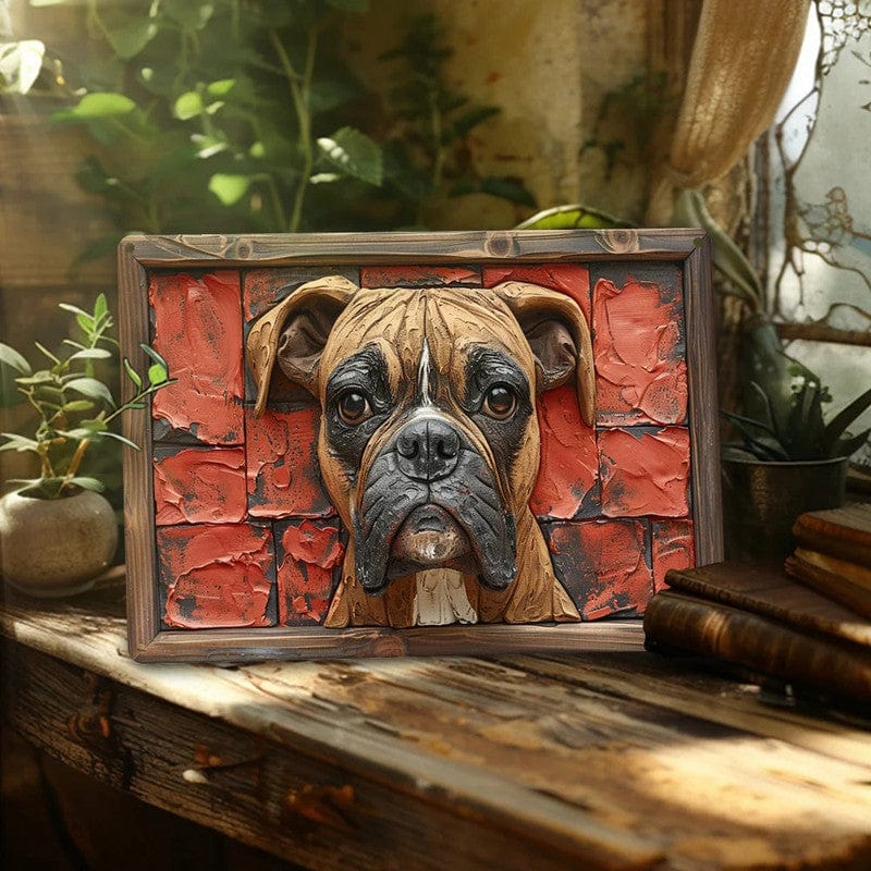 Spud Jax Petshop NNEOBA Boxer Dog Aluminum Wall Art - 12x16in Decorative Print Home & Garden > Decor > Vases & Table Decor
