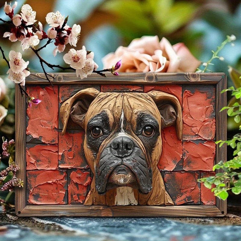 Spud Jax Petshop NNEOBA Boxer Dog Aluminum Wall Art - 12x16in Decorative Print Home & Garden > Decor > Vases & Table Decor