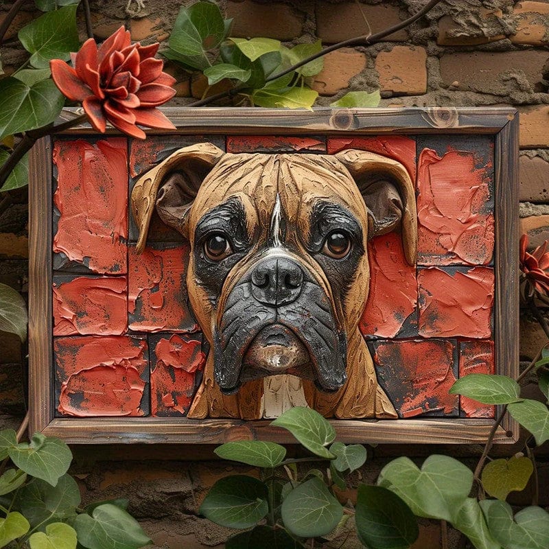 Spud Jax Petshop NNEOBA Boxer Dog Aluminum Wall Art - 12x16in Decorative Print Home & Garden > Decor > Vases & Table Decor