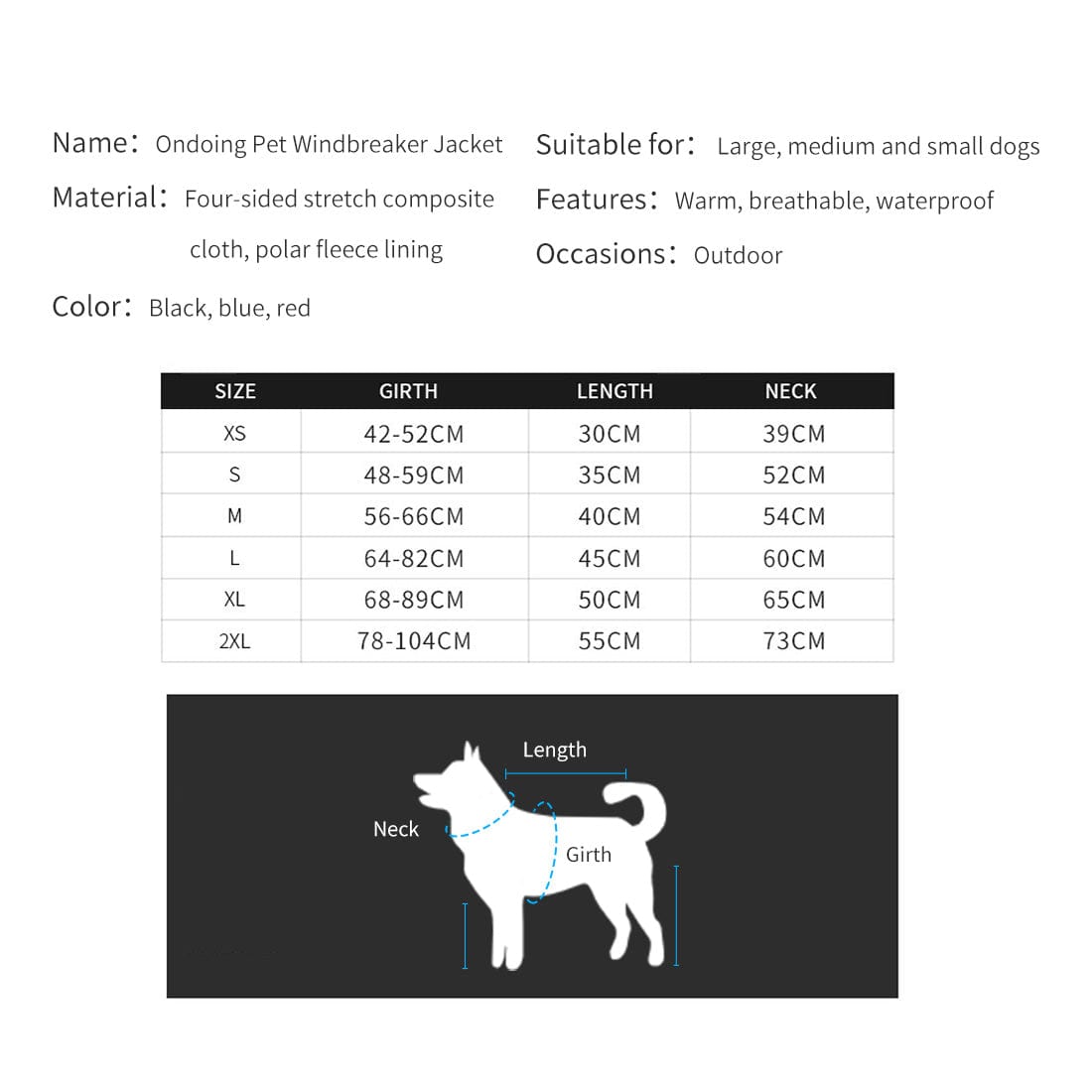 Spud Jax Petshop Pet Dog Raincoat Poncho Jacket Windbreaker Waterproof Clothes with Harness Hole-XS-Red Pet Care > Dog Supplies