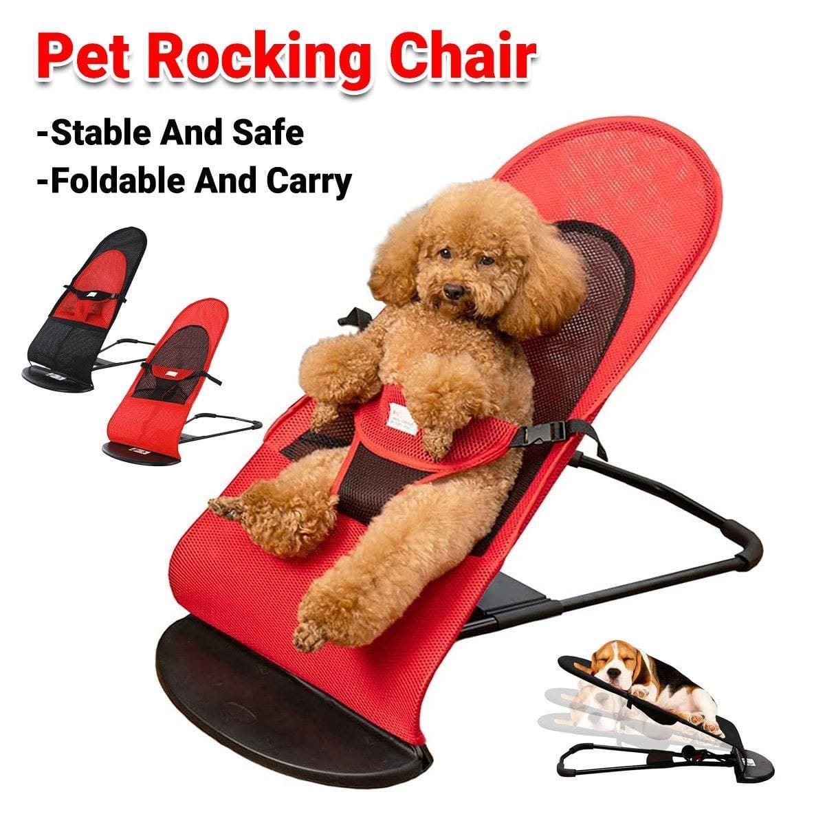 Spud Jax Petshop Pet Rocking Chair for Dogs Cats Foldable Pet Bed Portable Sleeping Lounger Chair - Black Pet Rocking Chair for Dogs Cats Foldable Pet Bed Portable Sleeping Lounger Chair - Black Pet Care > Cat Supplies > Cat Furniture