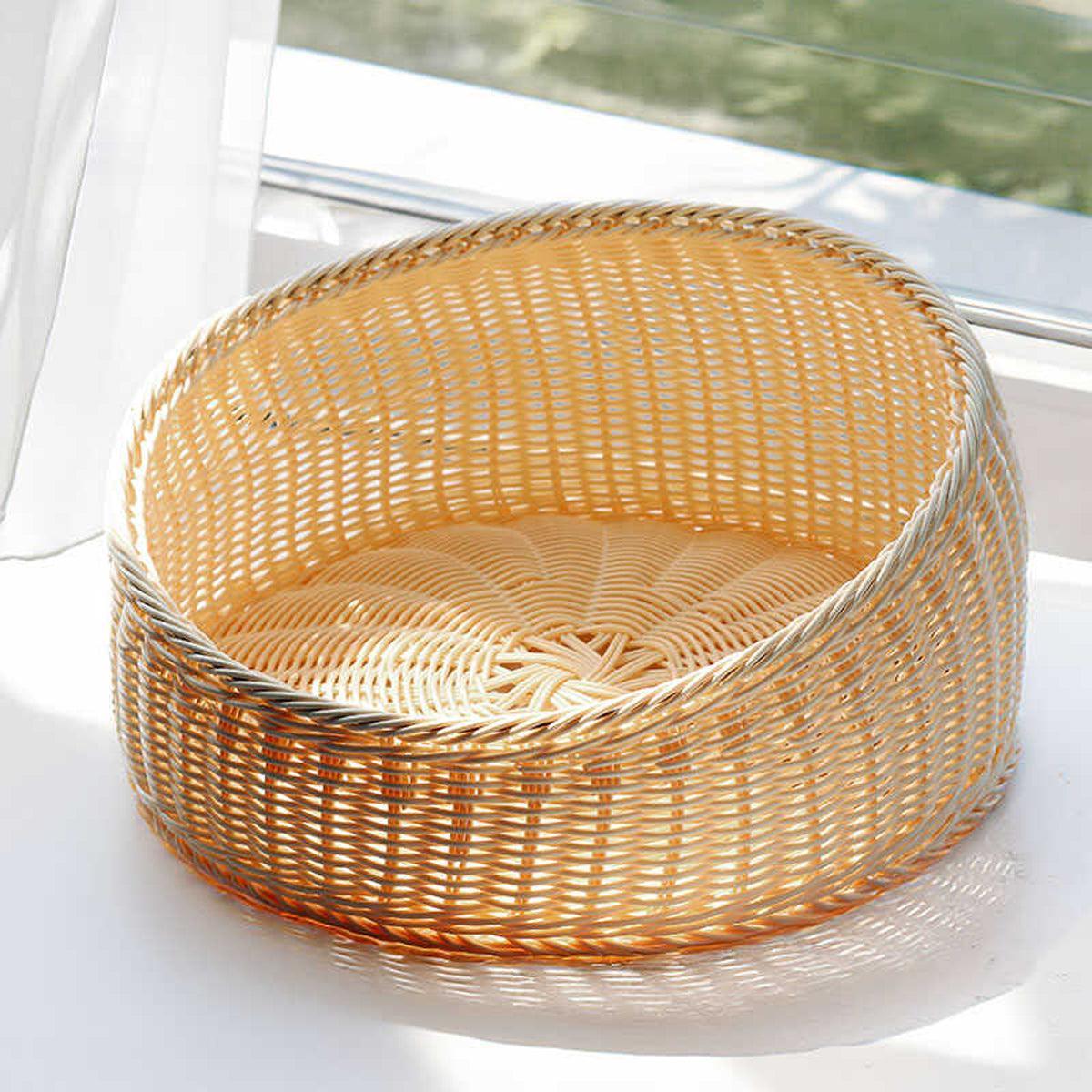 Spud Jax Petshop Rattan Cat Nest Four Seasons Open Cat House Summer Bed for Cats Pet Supplies - Coffee Rattan Cat Nest Four Seasons Open Cat House Summer Bed for Cats Pet Supplies - Coffee Pet Care > Cat Supplies > Cat Furniture