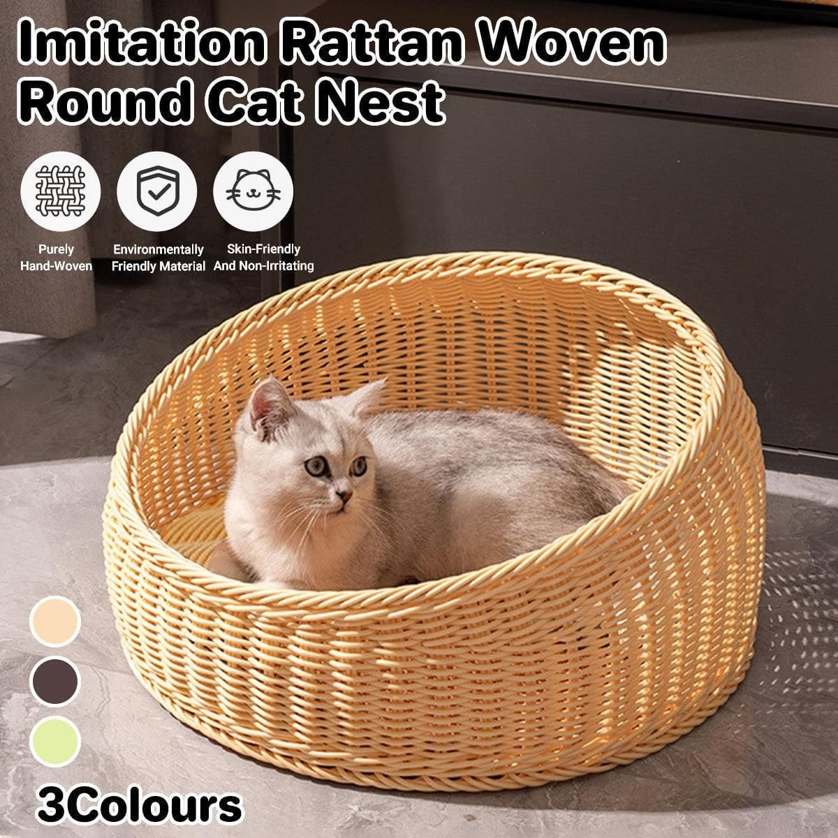 Spud Jax Petshop Rattan Cat Nest Four Seasons Open Cat House Summer Bed for Cats Pet Supplies - Coffee Rattan Cat Nest Four Seasons Open Cat House Summer Bed for Cats Pet Supplies - Coffee Pet Care > Cat Supplies > Cat Furniture