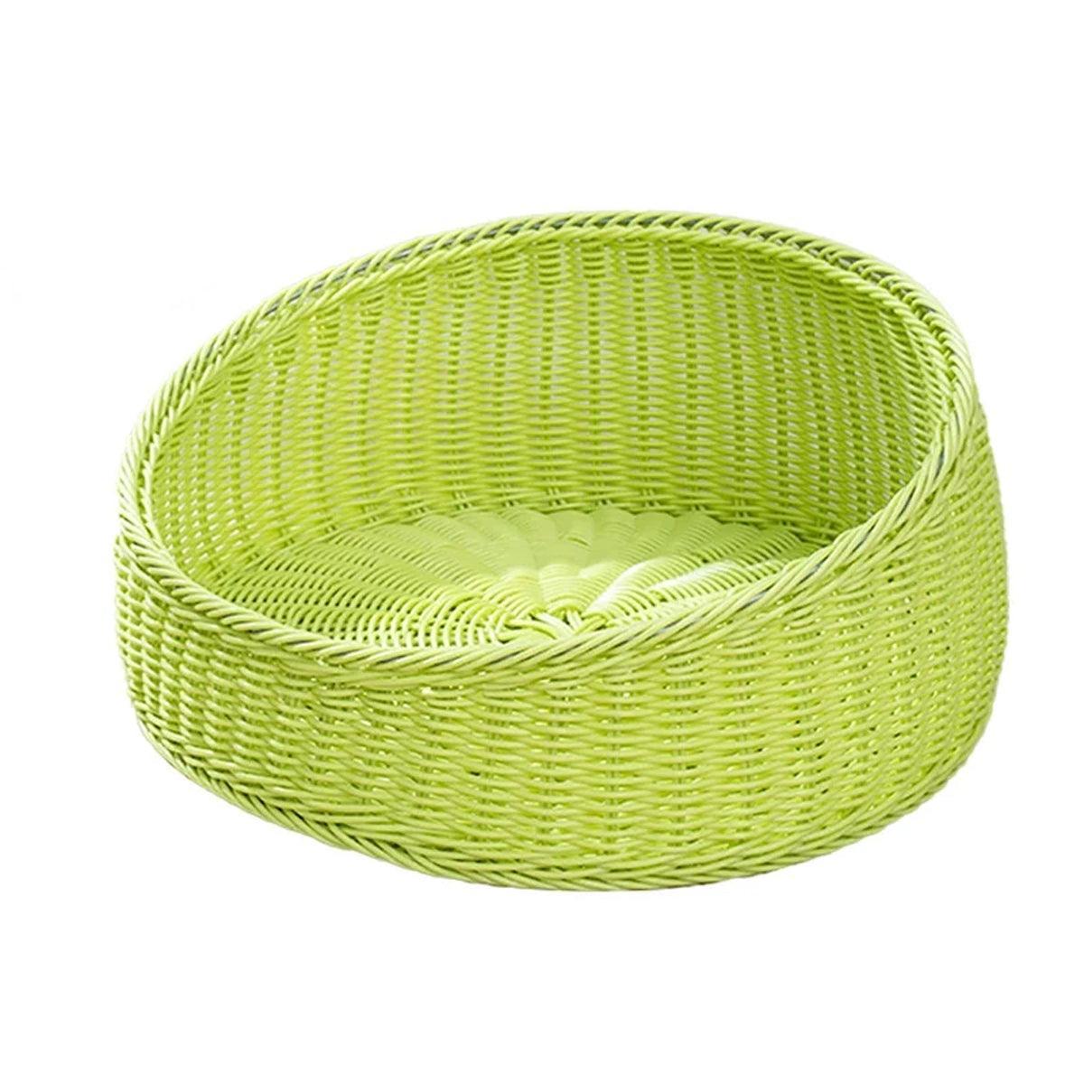 Spud Jax Petshop Rattan Cat Nest Four Seasons Open Cat House Summer Bed for Cats Pet Supplies - Green Rattan Cat Nest Four Seasons Open Cat House Summer Bed for Cats Pet Supplies - Green Pet Care > Cat Supplies > Cat Furniture