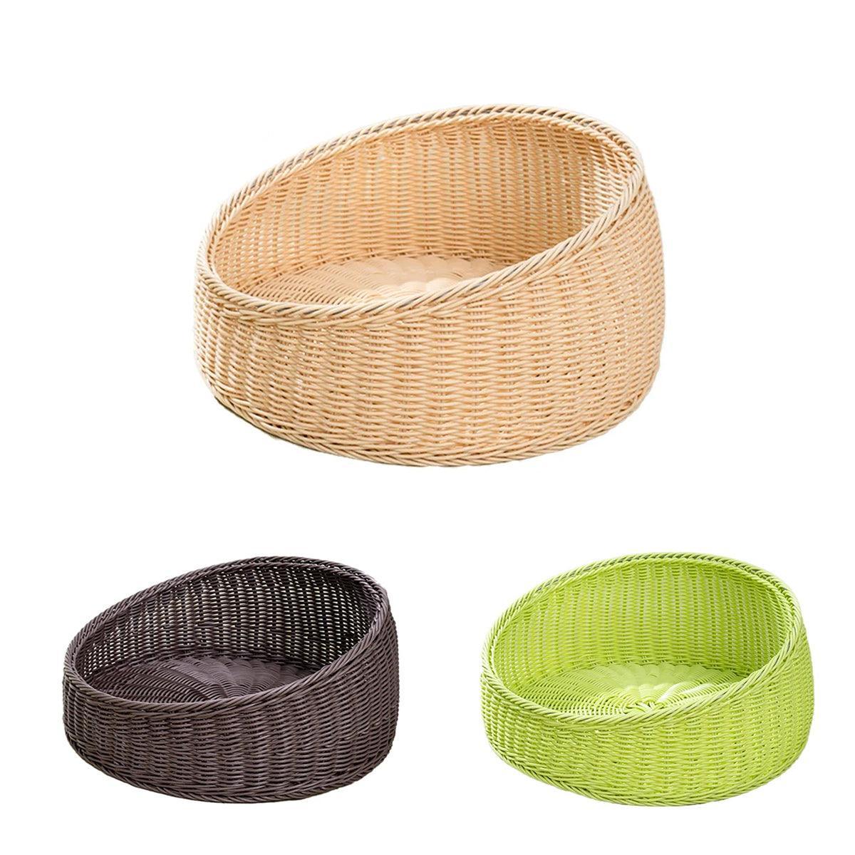 Spud Jax Petshop Rattan Cat Nest Four Seasons Open Cat House Summer Bed for Cats Pet Supplies - Green Rattan Cat Nest Four Seasons Open Cat House Summer Bed for Cats Pet Supplies - Green Pet Care > Cat Supplies > Cat Furniture