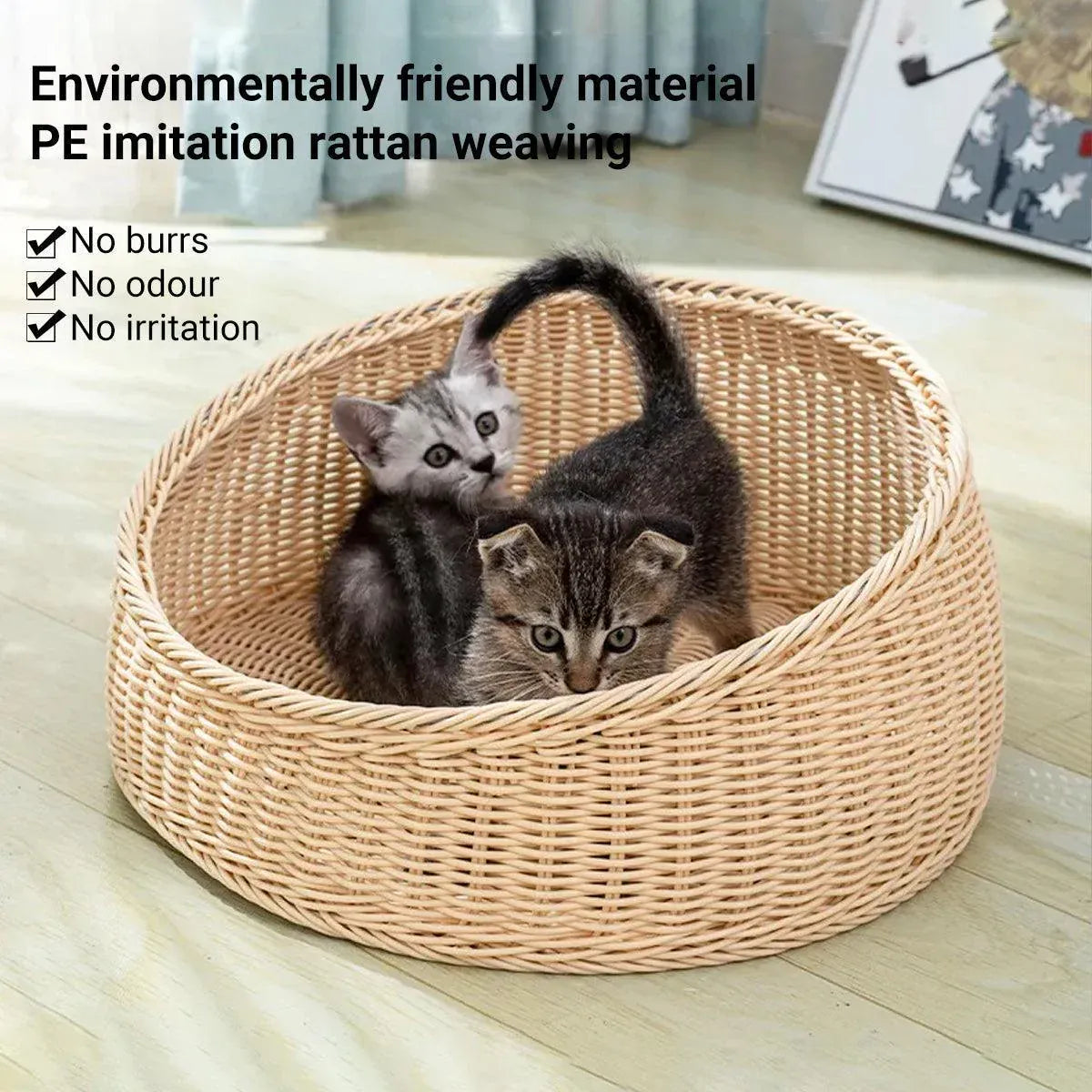 Spud Jax Petshop Rattan Cat Nest Four Seasons Open Cat House Summer Bed for Cats Pet Supplies - Green Rattan Cat Nest Four Seasons Open Cat House Summer Bed for Cats Pet Supplies - Green Pet Care > Cat Supplies > Cat Furniture
