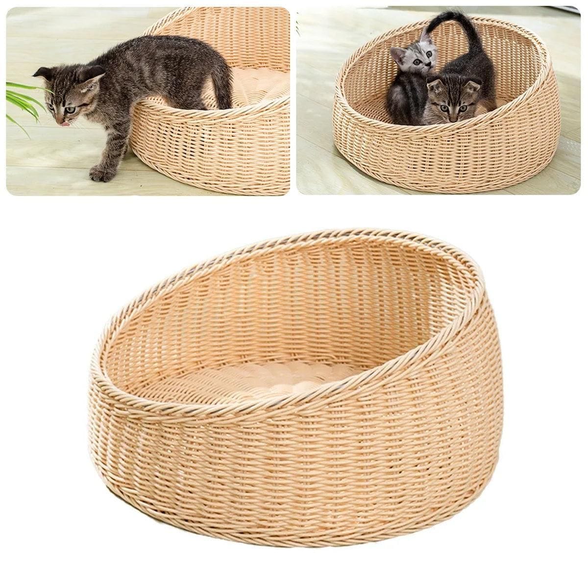 Spud Jax Petshop Rattan Cat Nest Four Seasons Open Cat House Summer Bed for Cats Pet Supplies - Green Rattan Cat Nest Four Seasons Open Cat House Summer Bed for Cats Pet Supplies - Green Pet Care > Cat Supplies > Cat Furniture