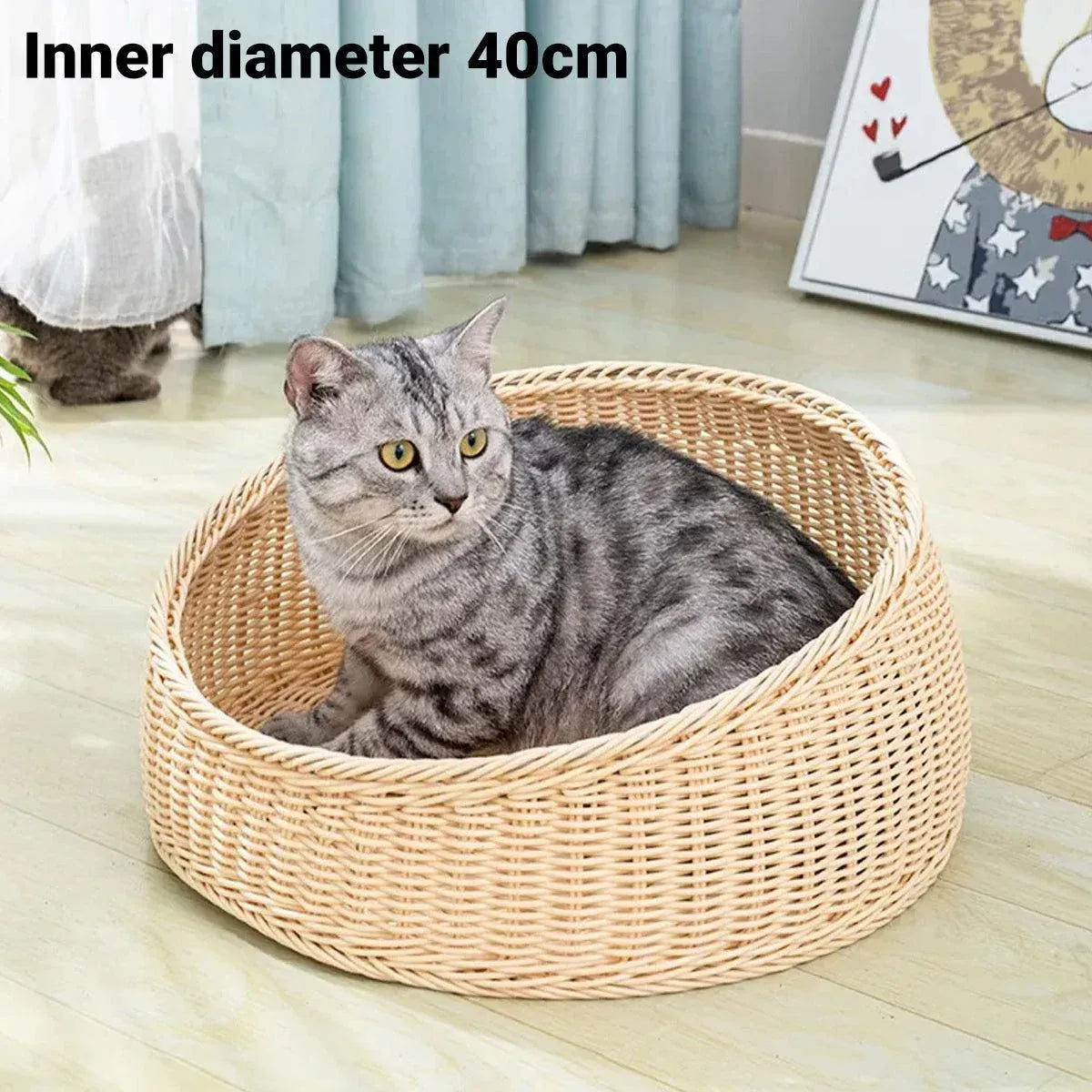 Spud Jax Petshop Rattan Cat Nest Four Seasons Open Cat House Summer Bed for Cats Pet Supplies - Green Rattan Cat Nest Four Seasons Open Cat House Summer Bed for Cats Pet Supplies - Green Pet Care > Cat Supplies > Cat Furniture