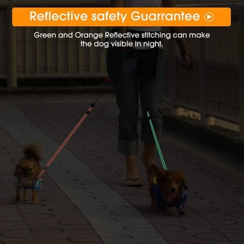 Spud Jax Petshop Retractable Double Dog Leash with 2 Cords 360 Degree Tangle Free Black, 3 m Retractable Double Dog Leash with 2 Cords 360 Degree Tangle Free Black, 3 m Pet Care > Dog Supplies > Dog Collars, Leads & Harnesses