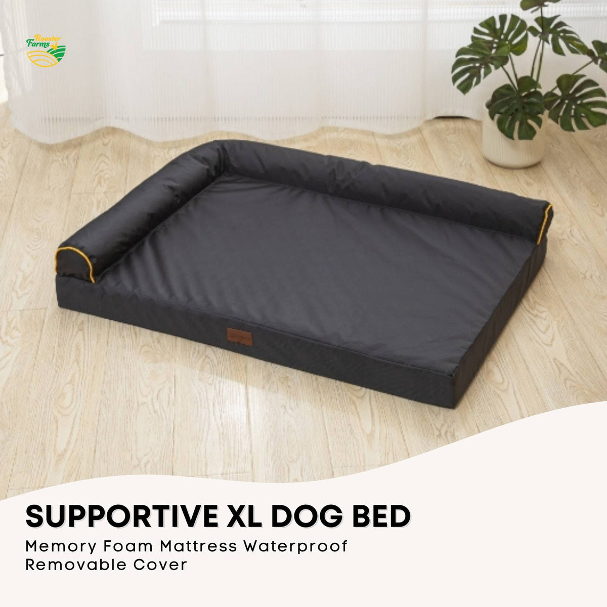 Spud Jax Petshop Rooster Farms Supportive Dog Bed XL Grey - Egg Crate Foam Waterproof Mattress Rooster Farms Supportive Dog Bed XL Grey - Egg Crate Foam Waterproof Mattress Pet Care > Dog Supplies > Dog Beds