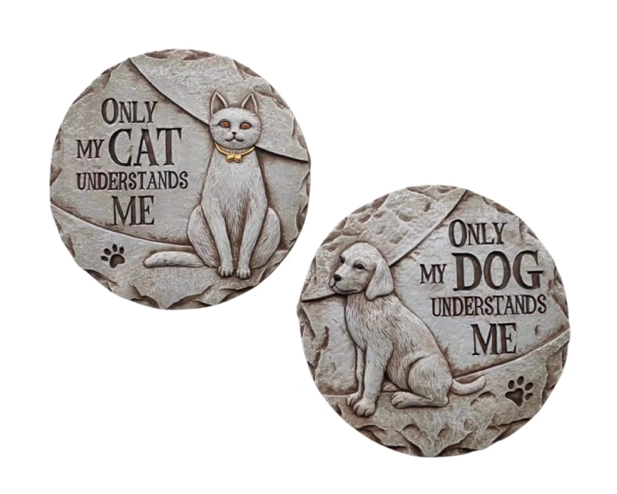 Spud Jax Petshop Set 2 Concrete Cat & Dog Wall Plaque 25cm Set 2 Concrete Cat & Dog Wall Plaque 25cm Pet Care > Toys > Cat Toys
