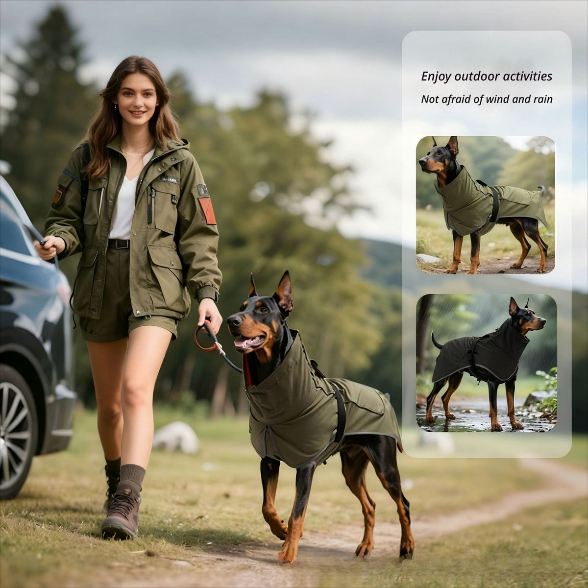 Spud Jax Petshop Windproof Rainproof Outdoor Pet Coat-black Windproof Rainproof Outdoor Pet Coat-black Pet Care > Dog Supplies > Dog Apparel