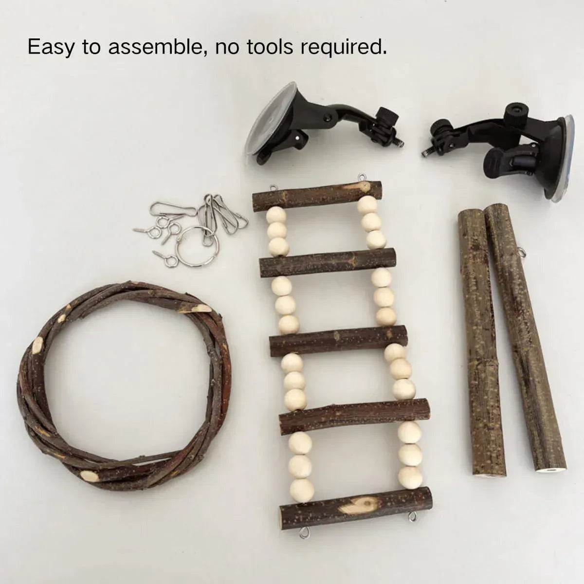 Spud Jax Petshop Wooden Parrot Stand Climbing Ladder Swing Toy for Birds Cage Play Accessories - Nut Washer Fixed Type Wooden Parrot Stand Climbing Ladder Swing Toy for Birds Cage Play Accessories - Nut Washer Fixed Type Pet Care > Bird > Bird Cage Accessories