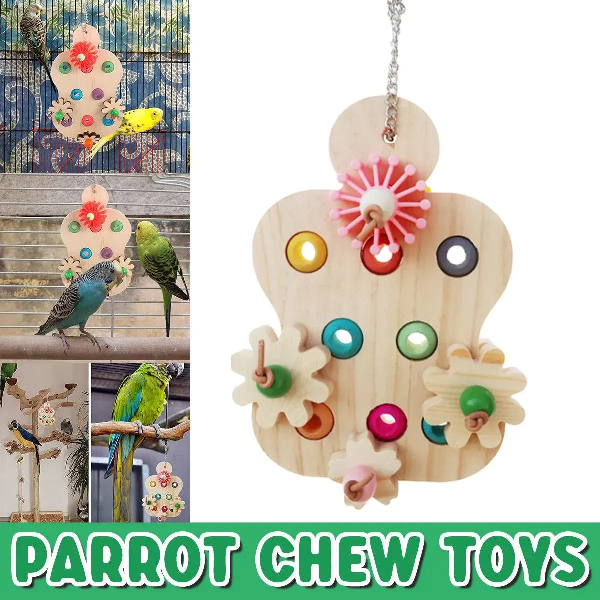 Spud Jax Petshop Wooden Parrot Toy Wooden Parrot Toy Pet Care > Bird > Bird Cage Accessories