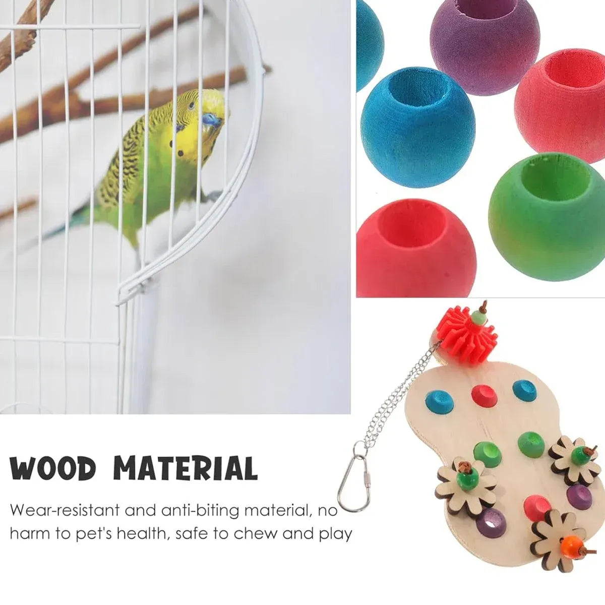 Spud Jax Petshop Wooden Parrot Toy Wooden Parrot Toy Pet Care > Bird > Bird Cage Accessories