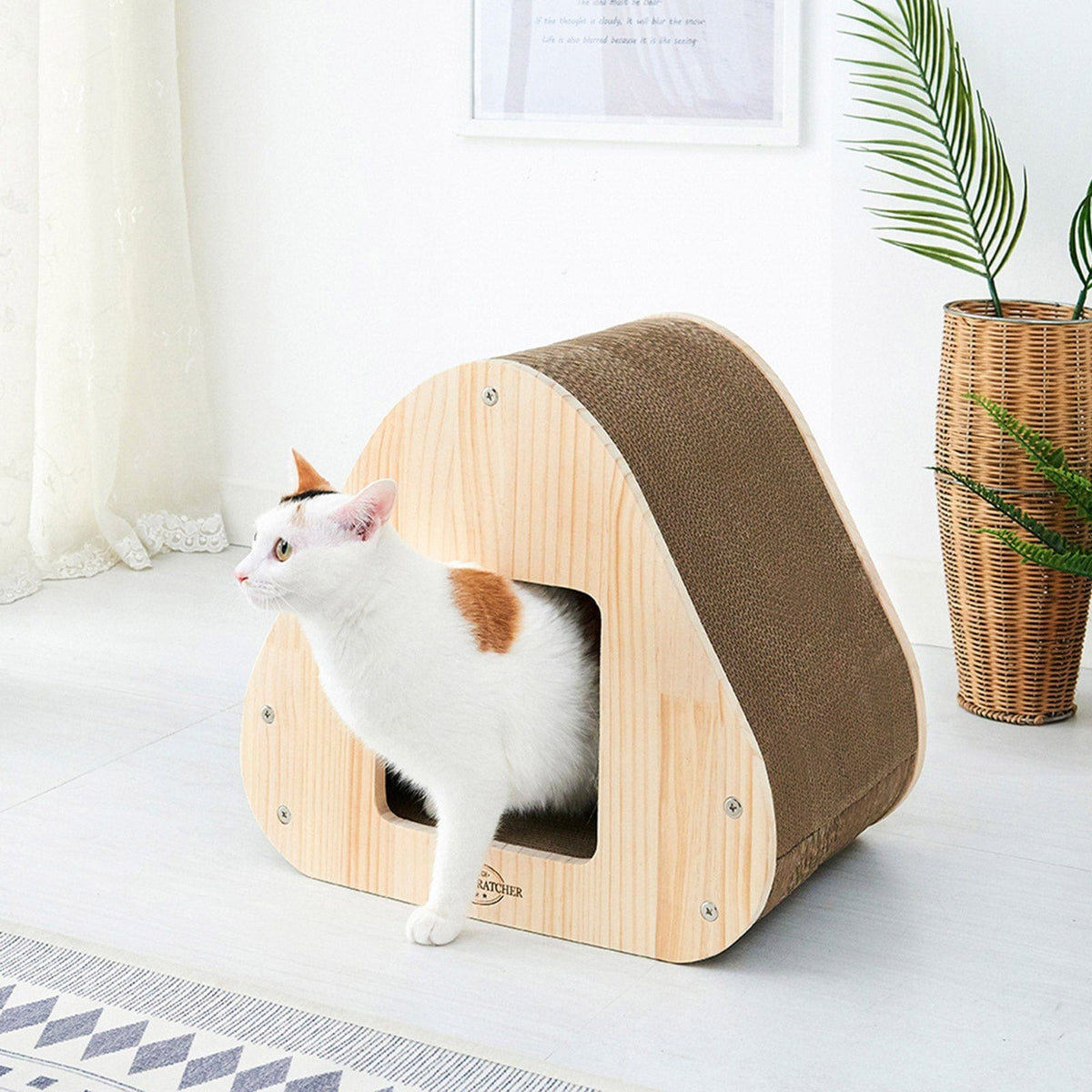 Spud Jax Petshop Yaomi Wood Triangle Cat Scratcher Sofa Pet Bed Pet Care > Cat Supplies > Cat Scratchers