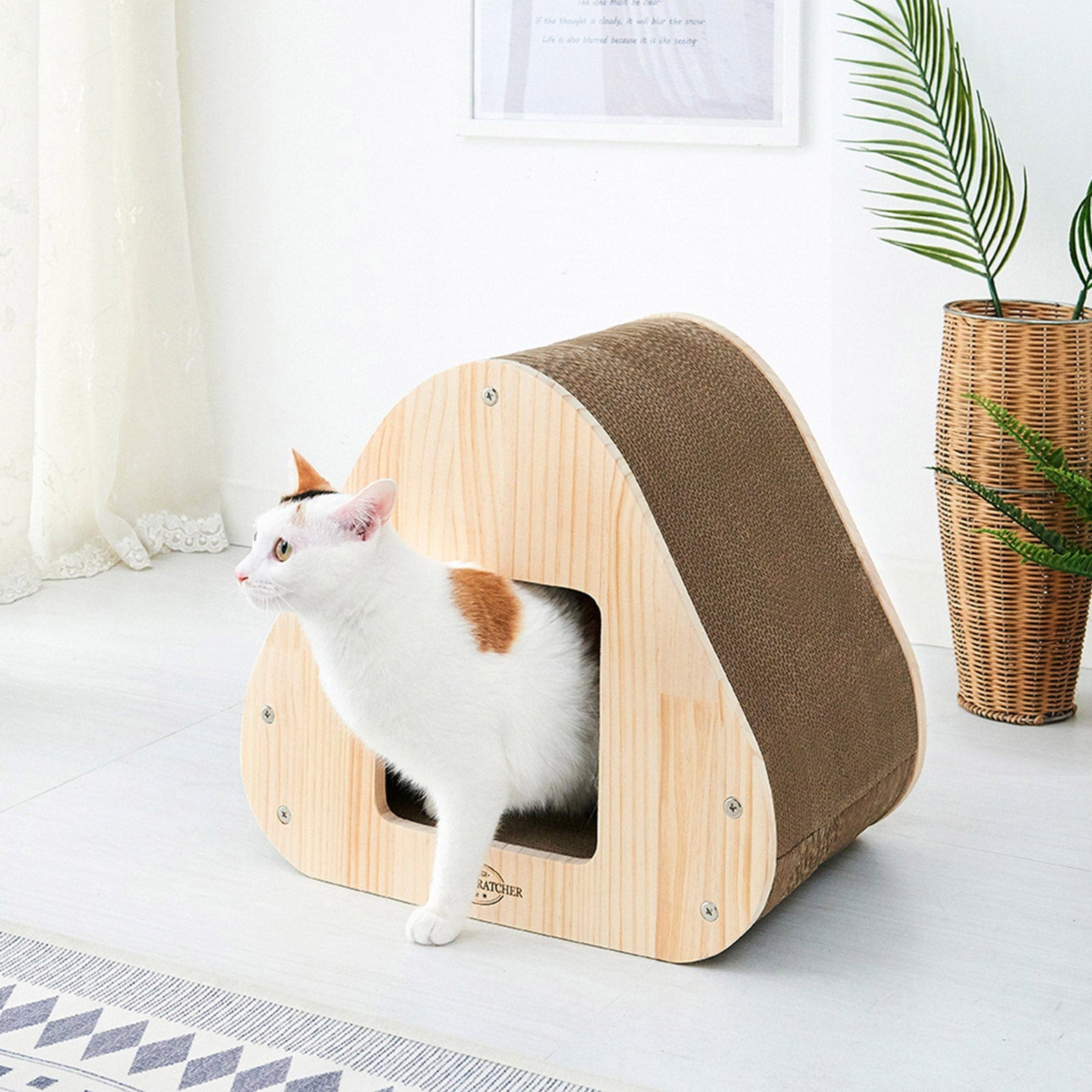Spud Jax Petshop Yaomi Wood Triangle Cat Scratcher Sofa Pet Bed Pet Care > Cat Supplies > Cat Scratchers