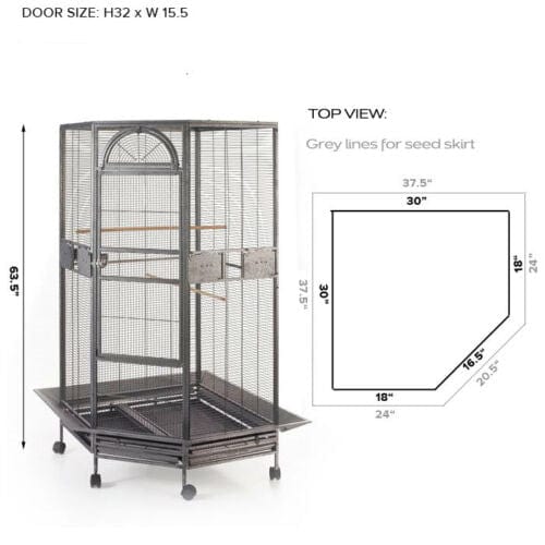 Spud Jax Petshop YES4PETS 161 cm XL Corner Bird Cage Pet Parrot Aviary Perch Castor Wheel Pet Care > Bird