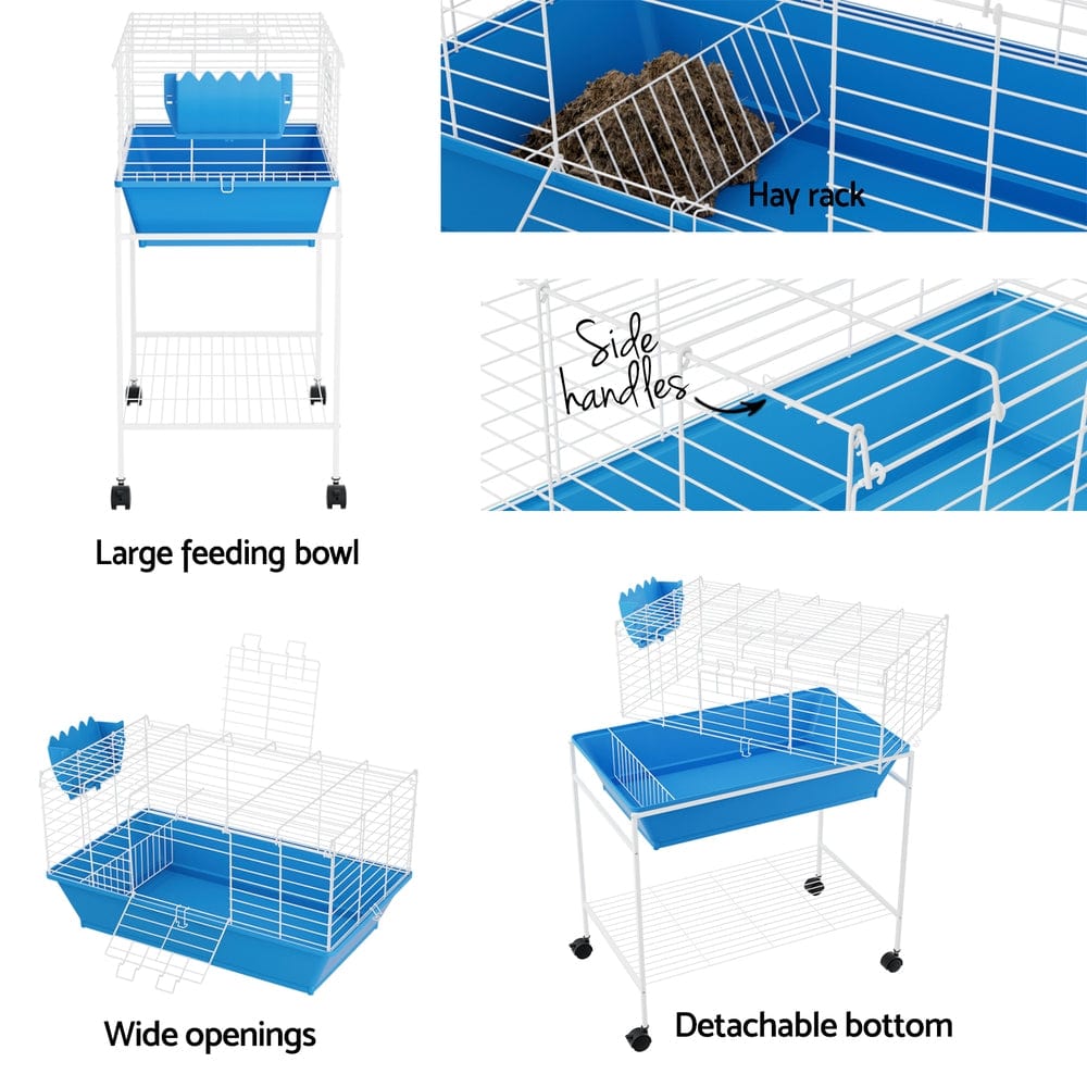 Spud Jax Petshop i.Pet Rabbit Cage Hutch Cages Indoor Hamster Enclosure Carrier Bunny Blue Pet Care