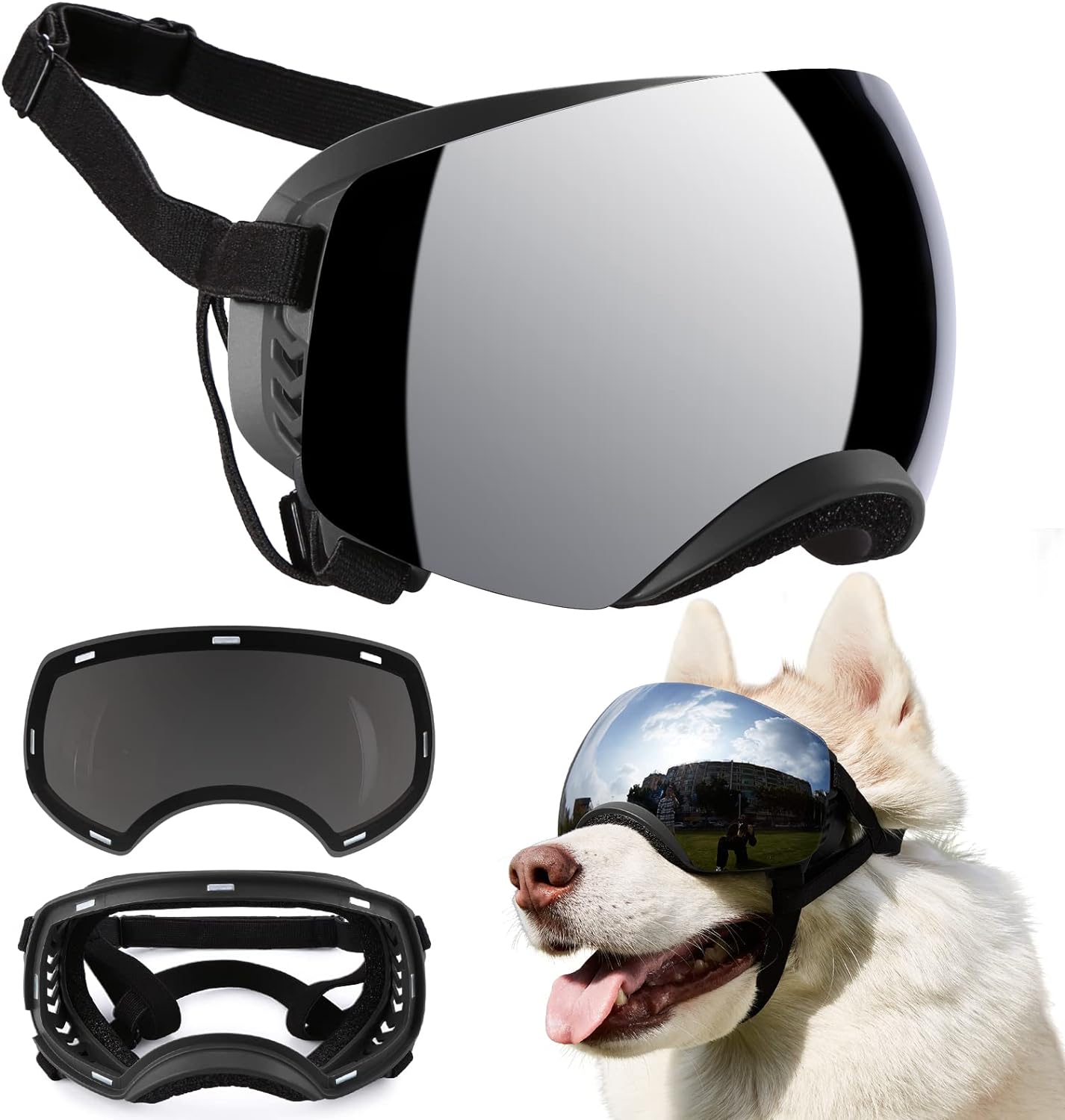 Spud Jax Petshop Dog Helmet Goggles, Large, Black Pet Care > Toys