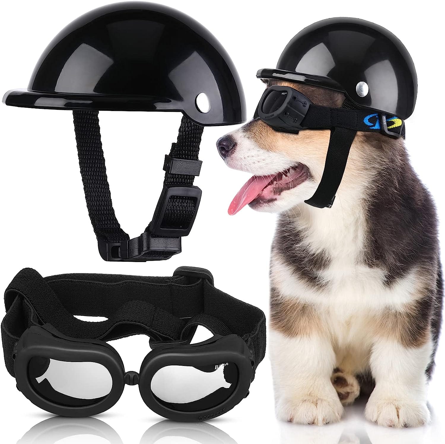 Spud Jax Petshop Dog Helmet Goggles, Small Size, Black Pet Care > Toys