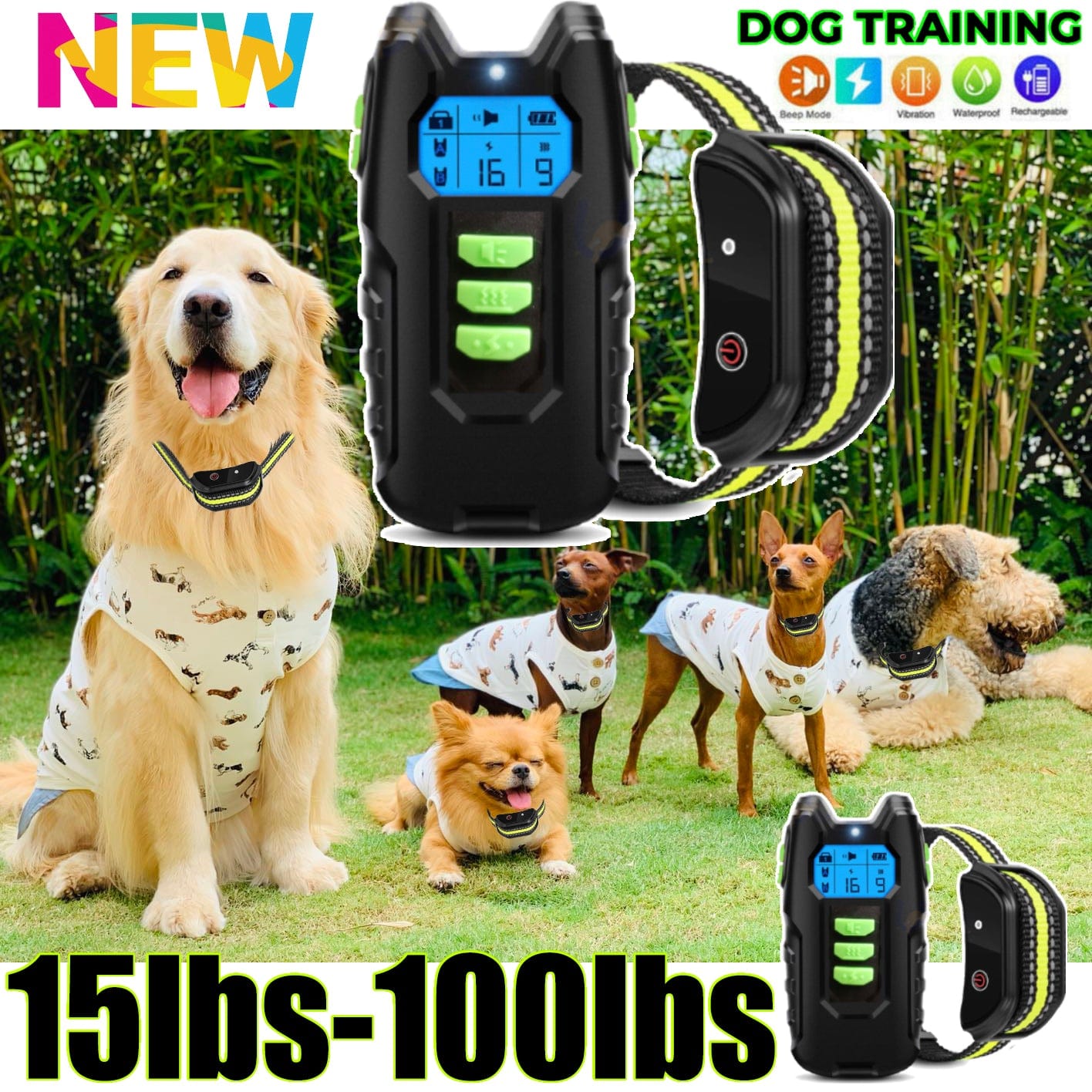 Spud Jax Petshop Electric Pet Dog Training Anti Bark Collar Sound Vibrate Auto  Rechargeable NEW Pet Care > Dog Supplies