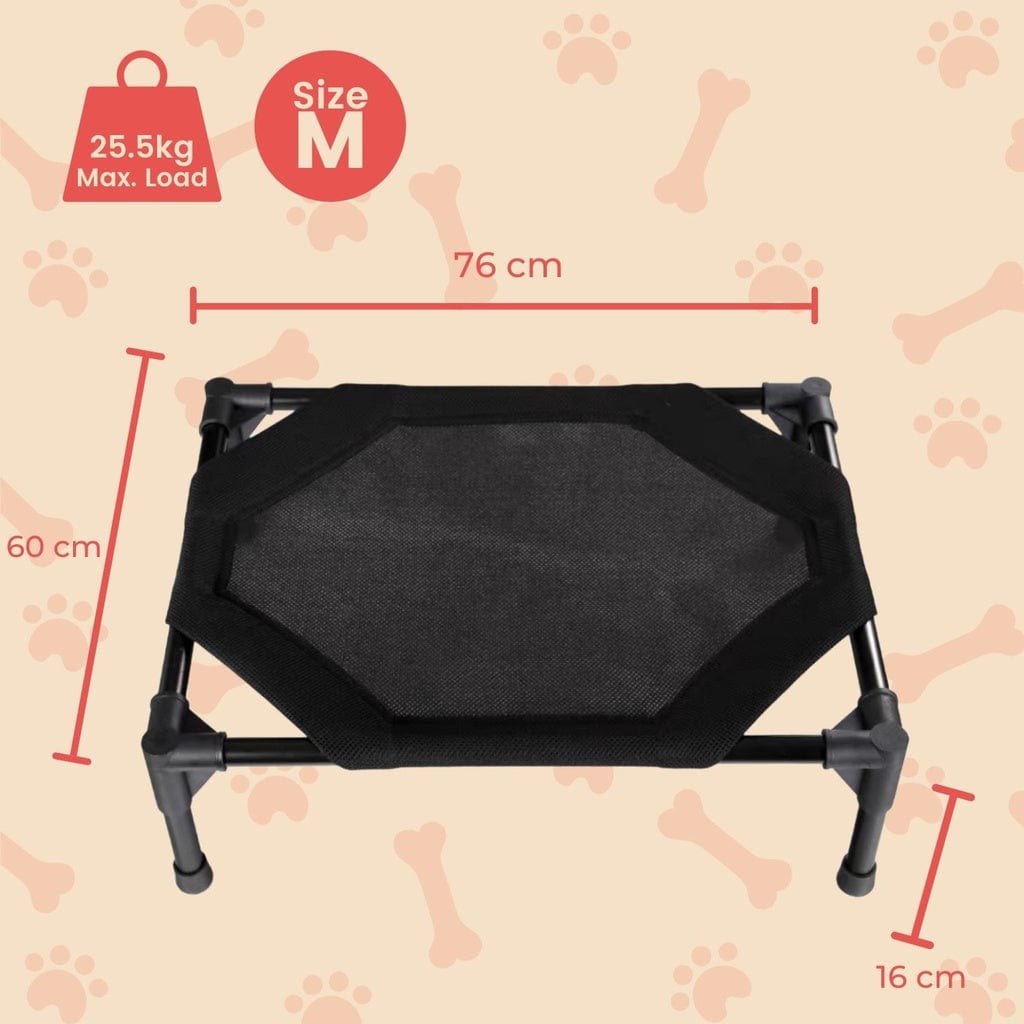 Spud Jax Petshop Floofi Elevated Pet Bed (M Black) FI-PB-264-QQQ Pet Care