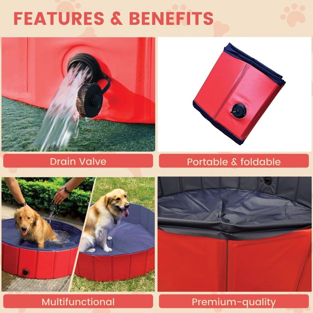 Spud Jax Petshop Floofi Pet Pool 120cm*30cm XL Red FI-SB-105-SG Pet Care