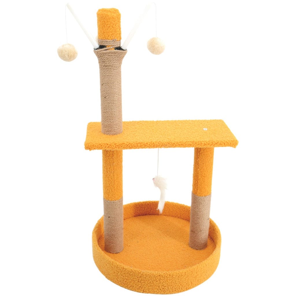 Spud Jax Petshop Floofi 75cm Plush Scratching Post Cat Tree Yellow FI-CT-145-MM Pet Care